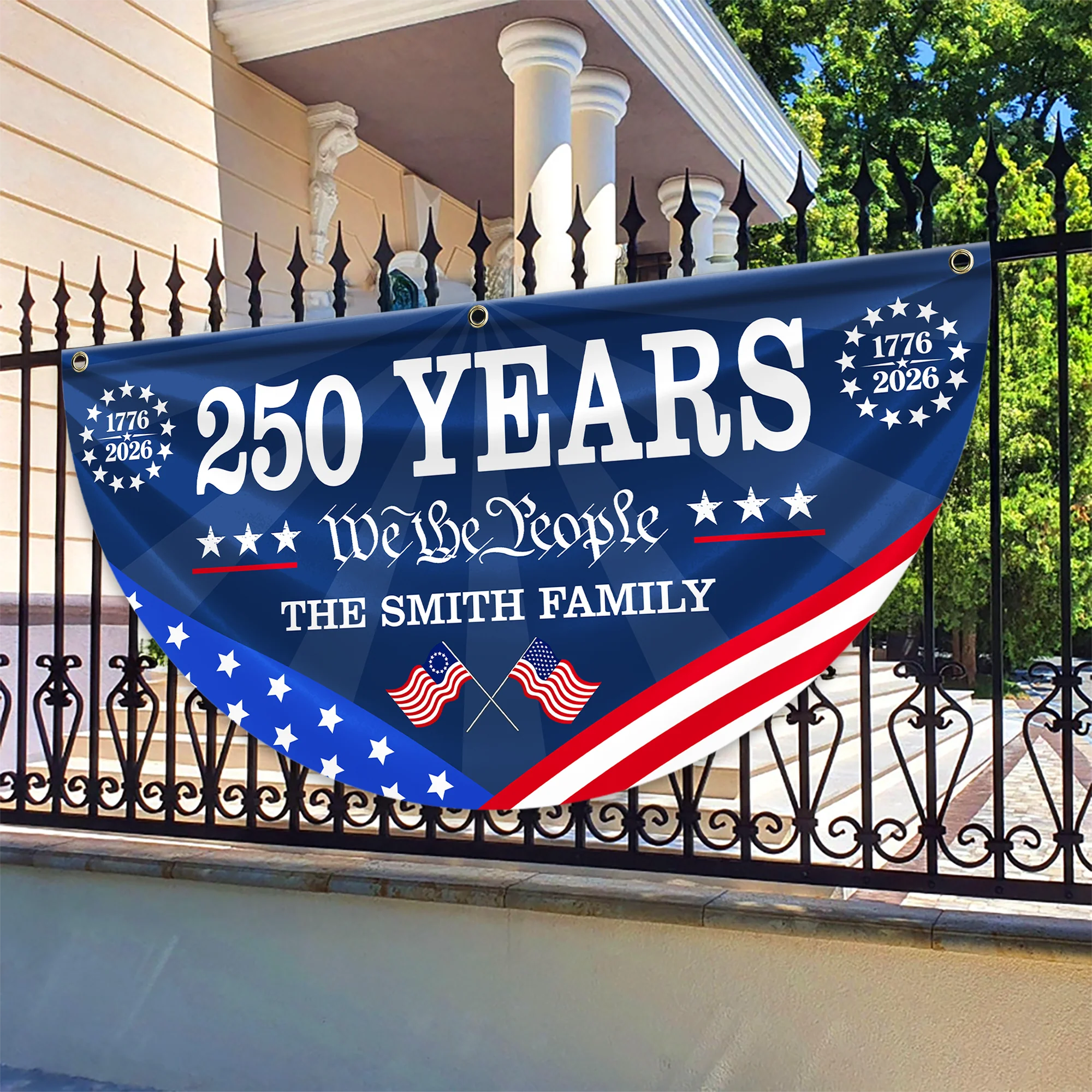 250 Years Of Freedom Custom Family Name Non-Pleated Fan Flag HA75 920912 - Image 7