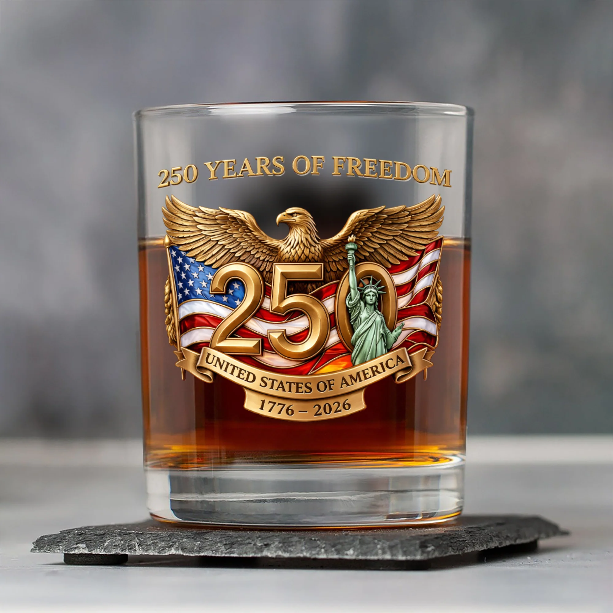 250 Years Of Freedom USA 250th Anniversary 1776-2026 Whiskey Glass CH07 911190 - Image 4