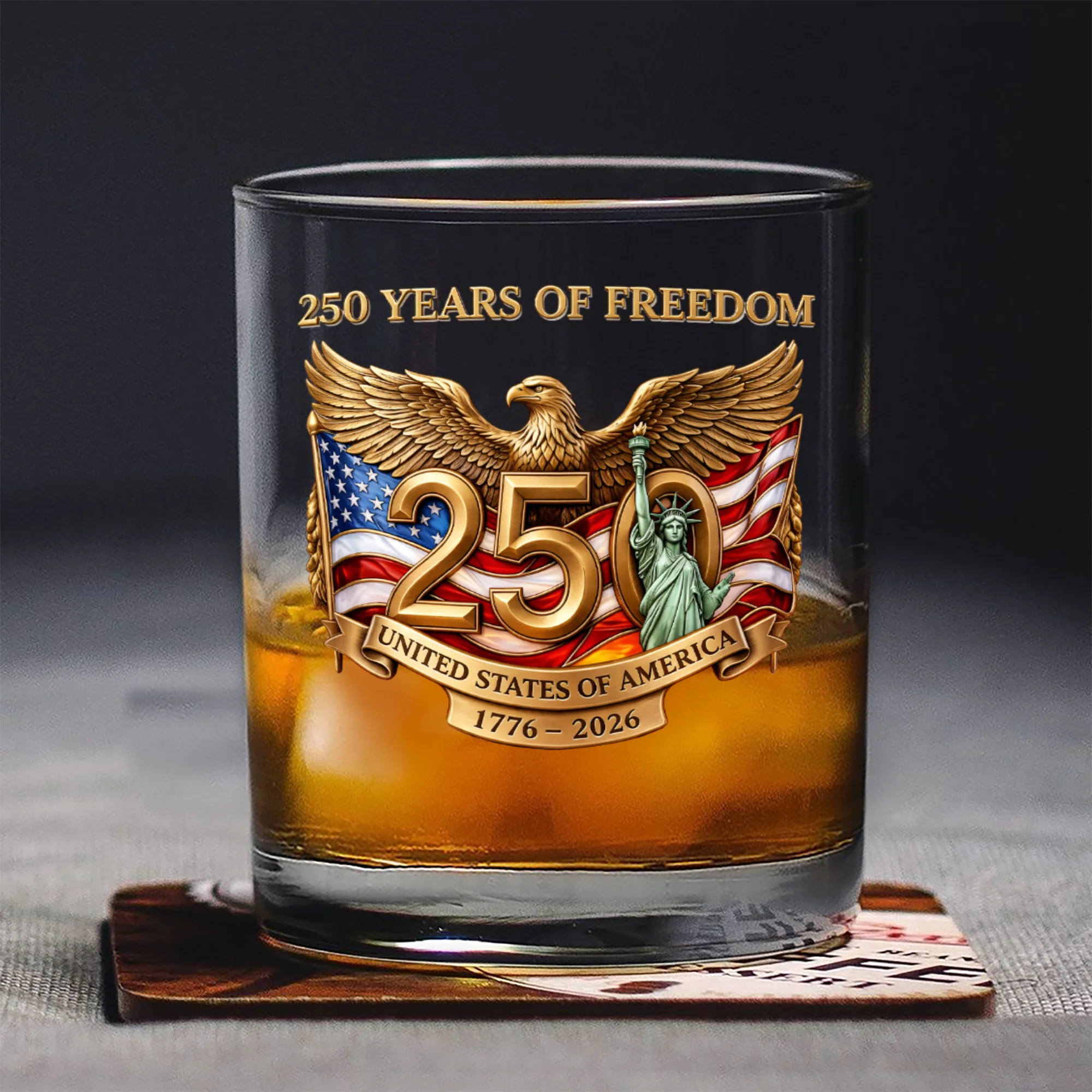 250 Years Of Freedom USA 250th Anniversary 1776-2026 Whiskey Glass CH07 911190 - Image 5