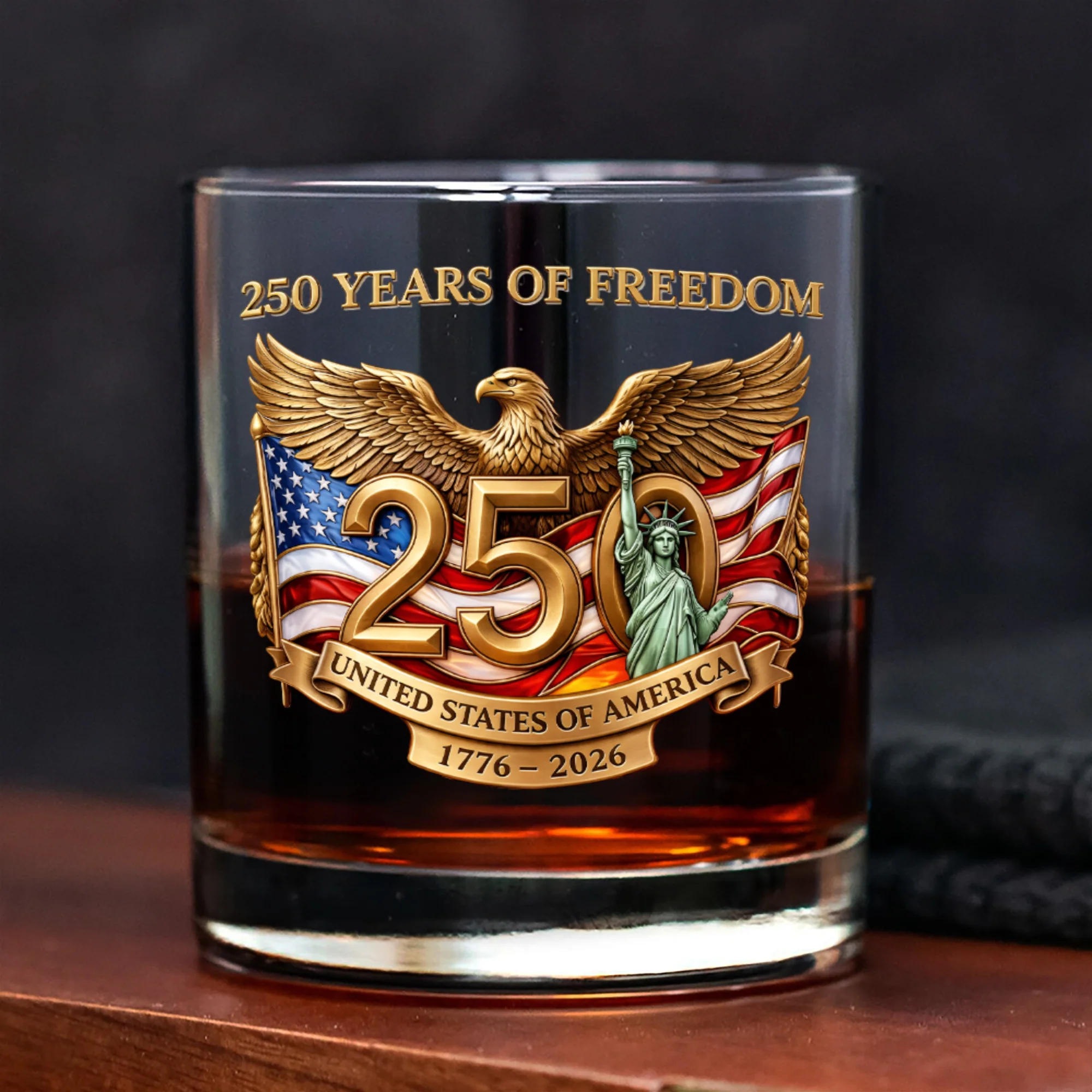 250 Years Of Freedom USA 250th Anniversary 1776-2026 Whiskey Glass CH07 911190 - Image 6