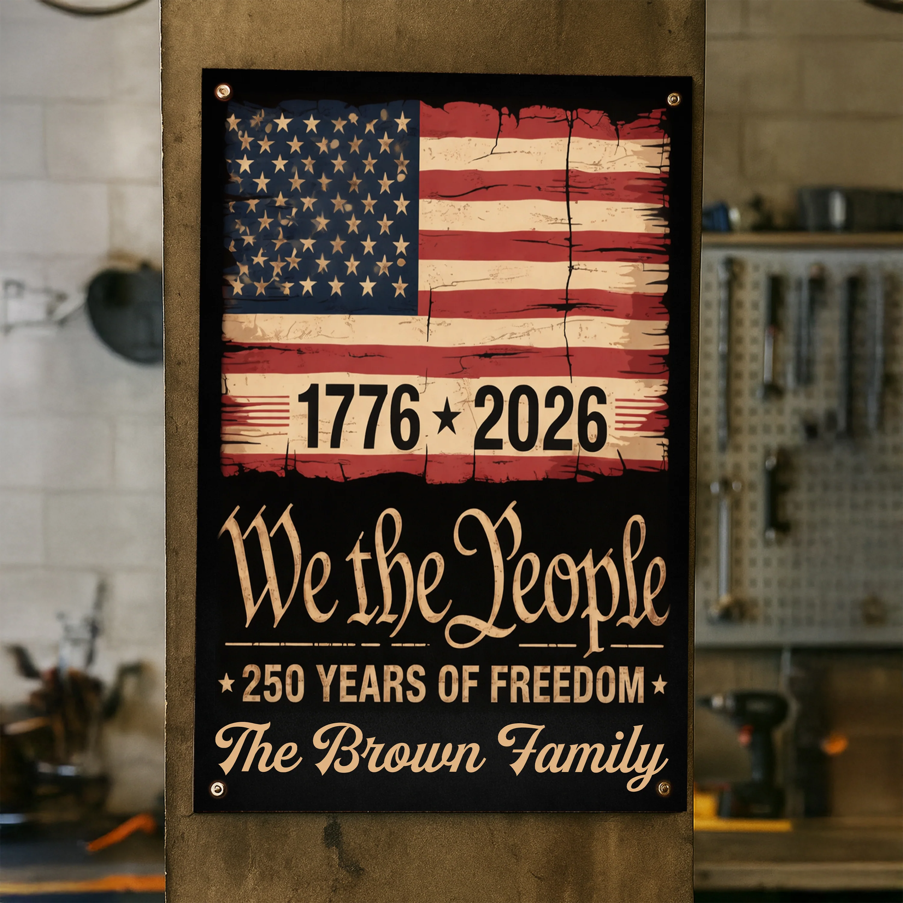 250th Anniversary USA Flag Patriotic 4th of July We The People Metal Sign TH10 898327 - Image 3