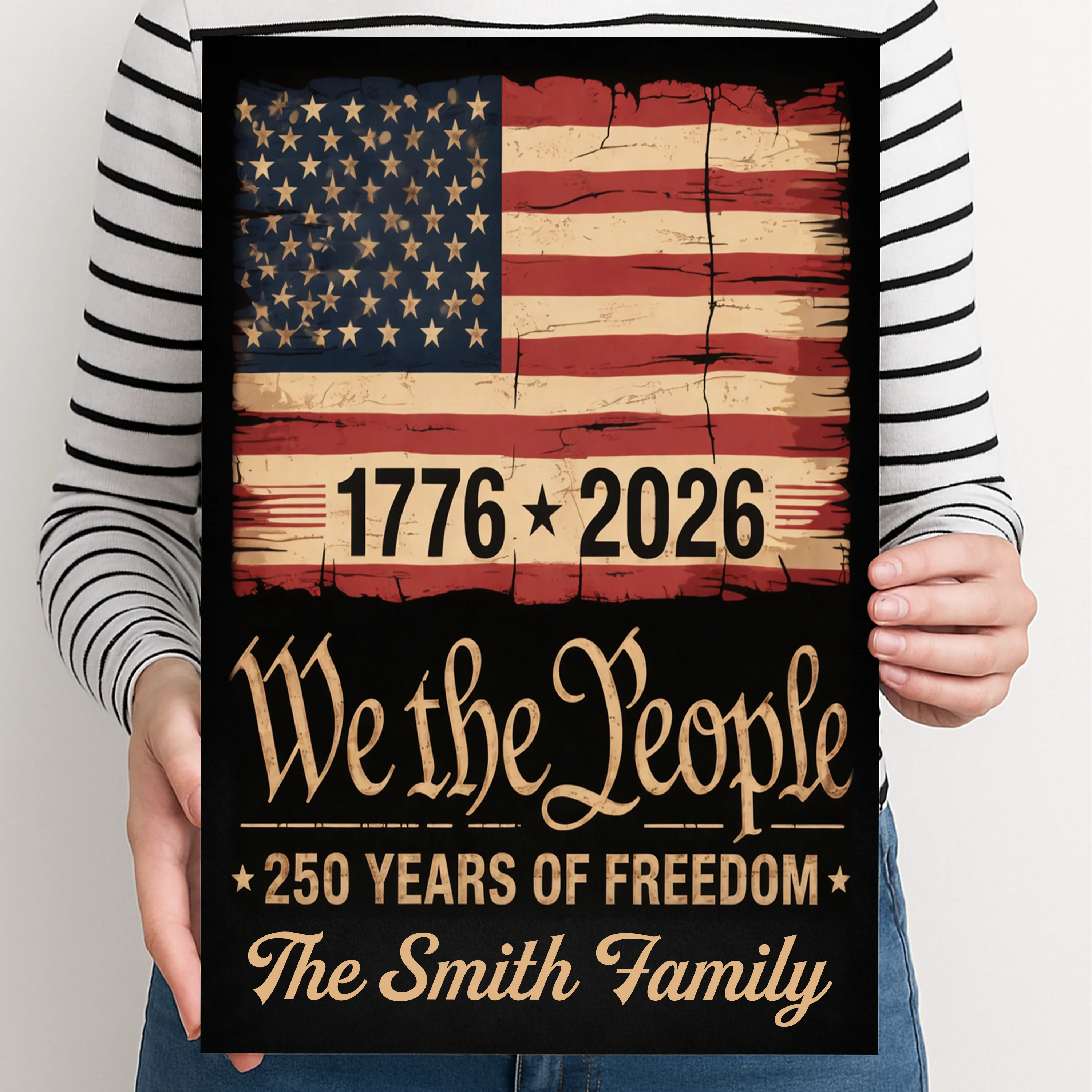250th Anniversary USA Flag Patriotic 4th of July We The People Metal Sign TH10 898327 - Image 5