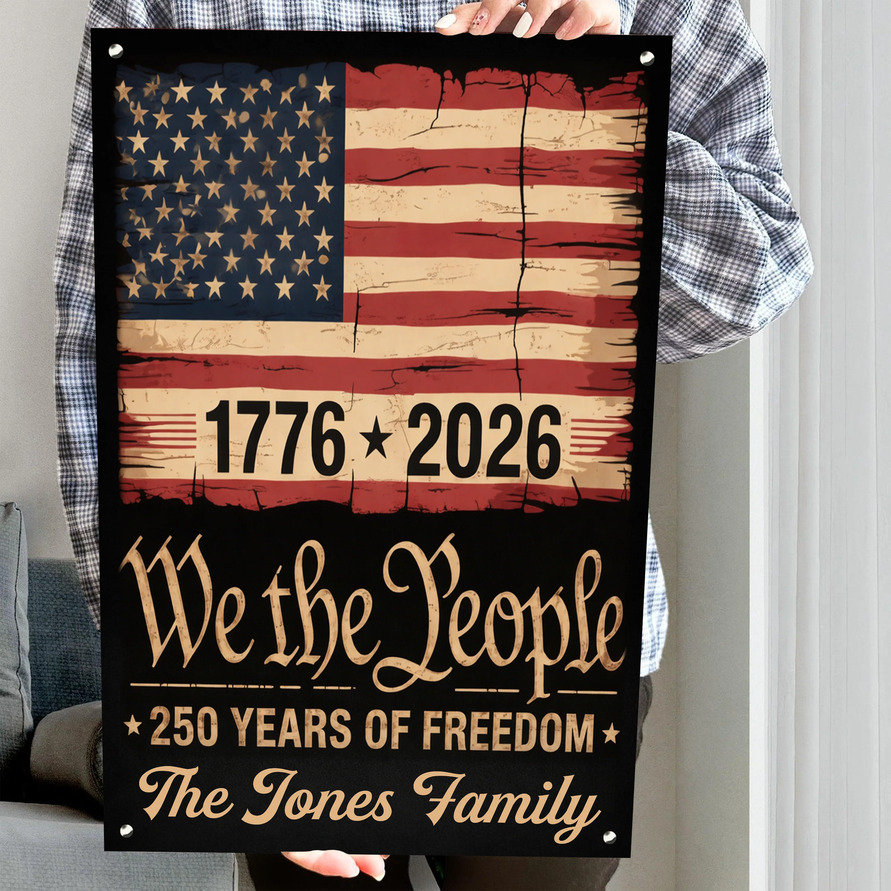 250th Anniversary USA Flag Patriotic 4th of July We The People Metal Sign TH10 898327 - Image 6