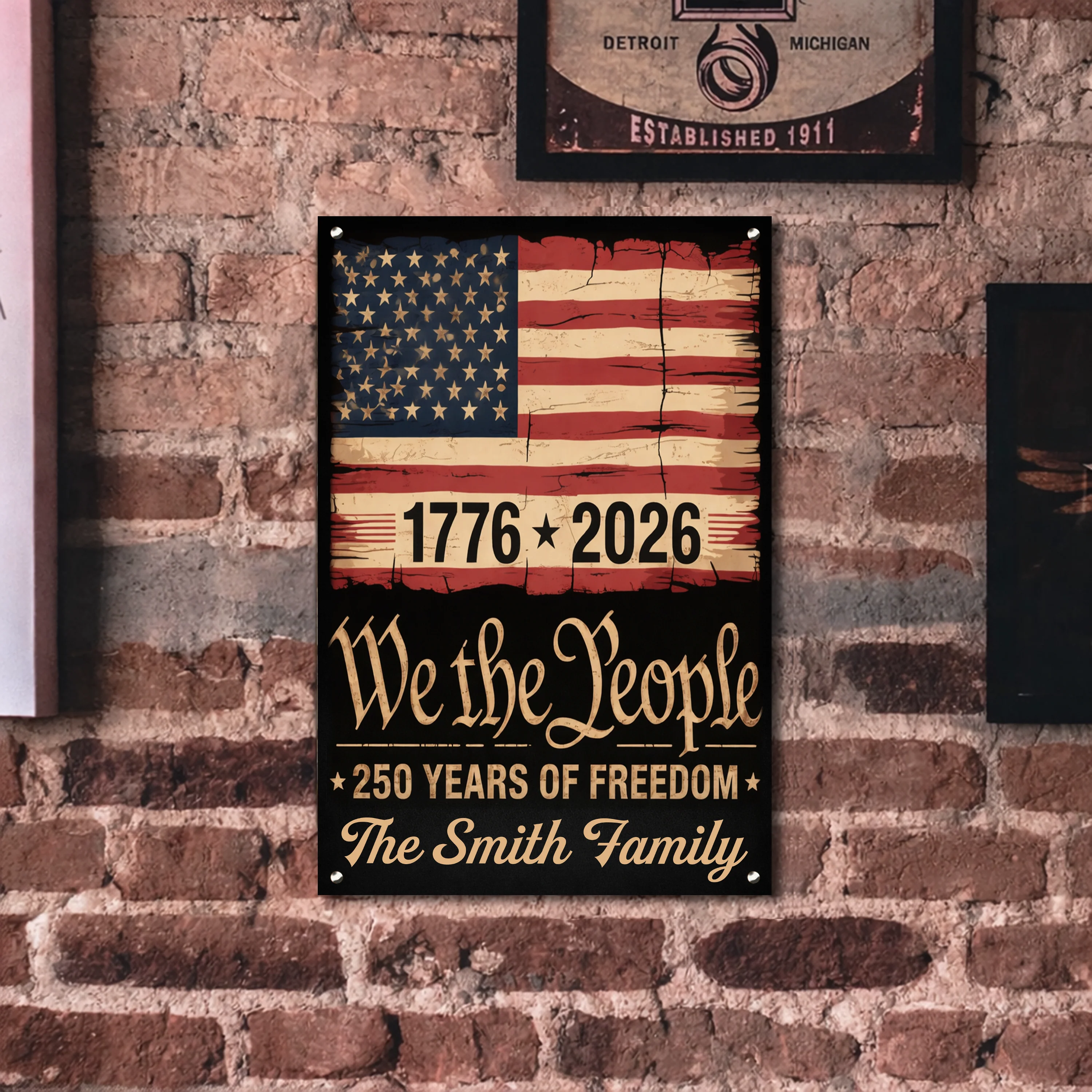 250th Anniversary USA Flag Patriotic 4th of July We The People Metal Sign TH10 898327 - Image 7