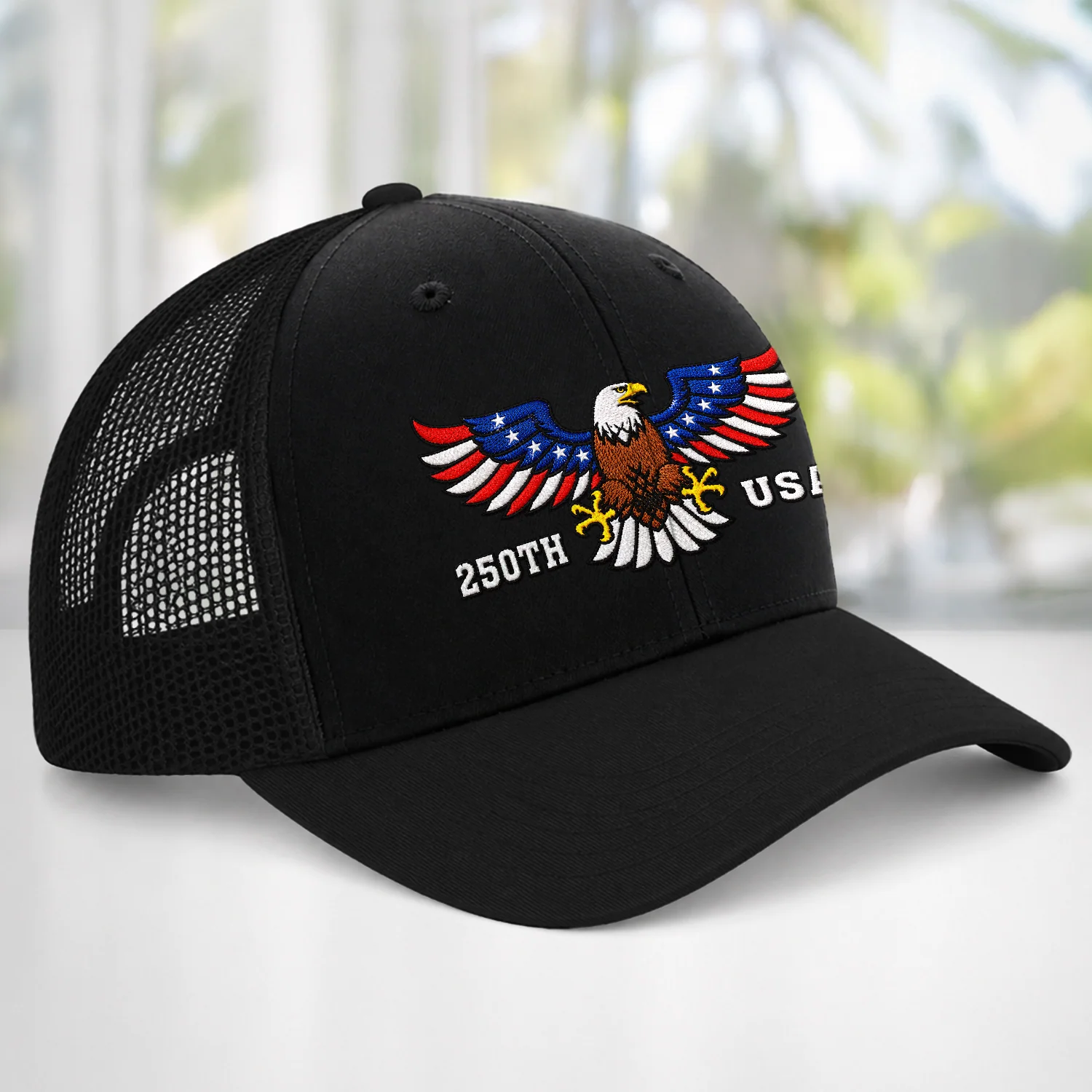 250th Anniversary USA Patriotic Embroidered Trucker Hat CH07 911944 - Image 4