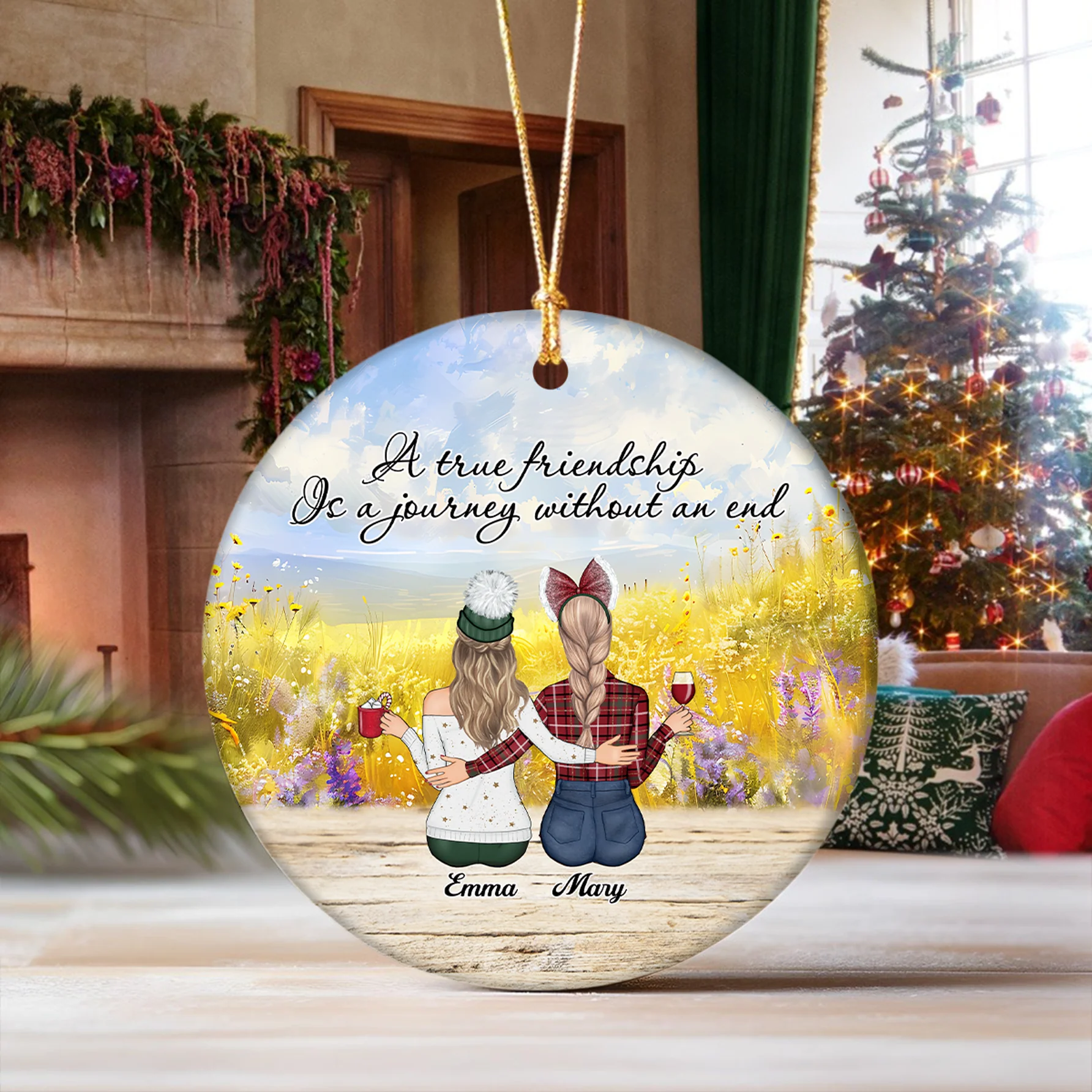 A True Friendship Is A Journey Without An End Personalized Ceramic Ornament For Besties, Friends HA75 897446 - Image 7