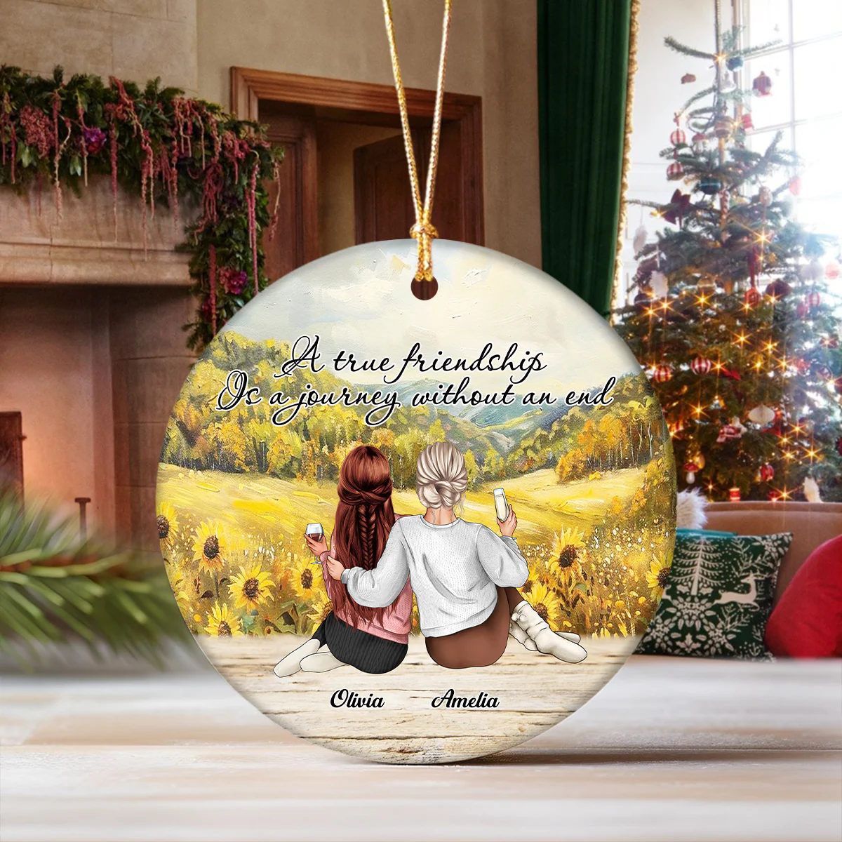 A True Friendship Is A Journey Without An End Personalized Ceramic Ornament HA75 897444 - Image 5