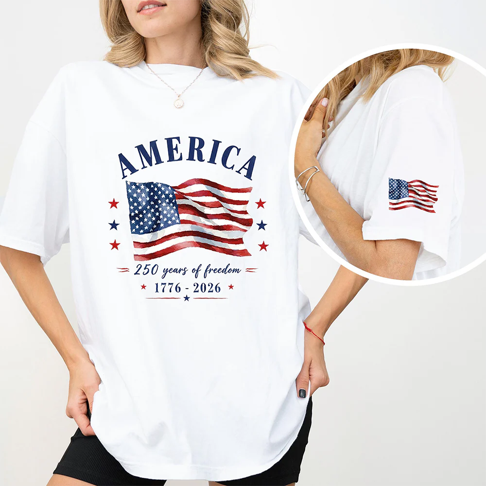 America 1776-2026 250 Years Of Freedom Short Sleeve Print Shirt TH10 170189 - Image 2