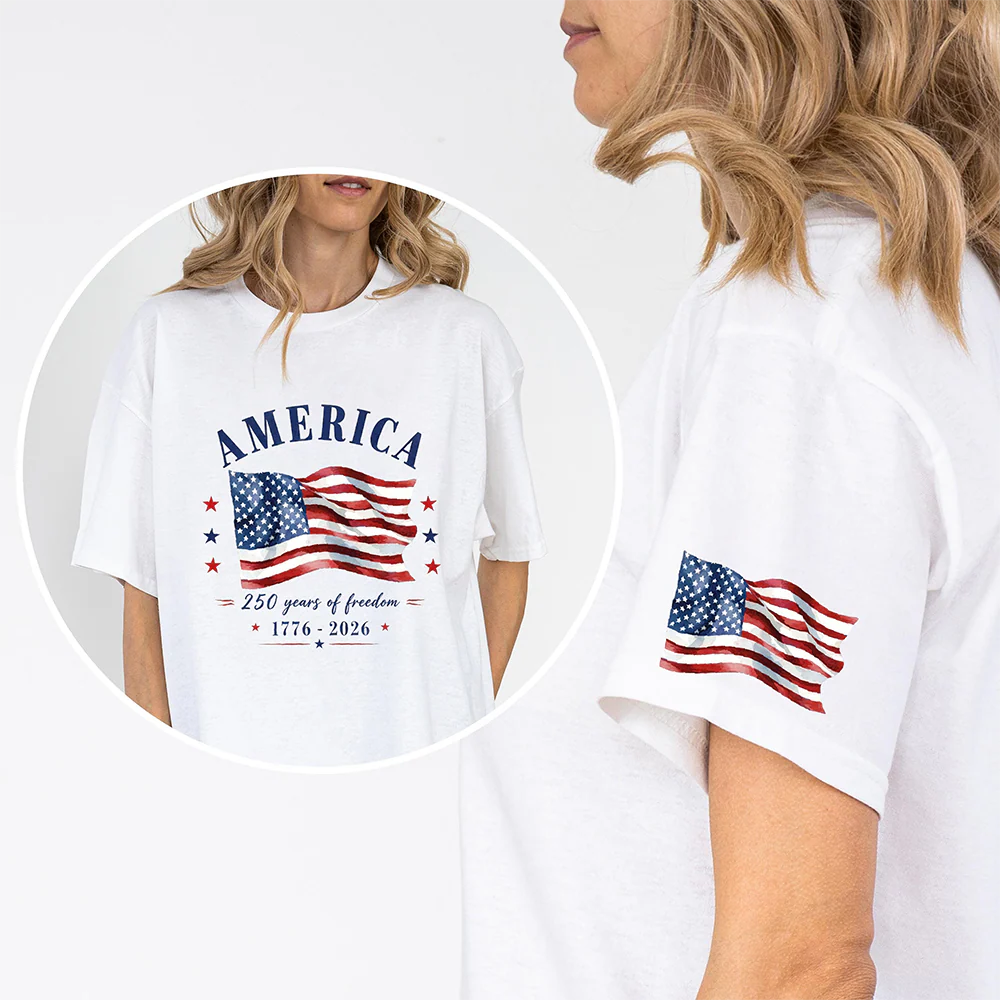 America 1776-2026 250 Years Of Freedom Short Sleeve Print Shirt TH10 170189 - Image 3