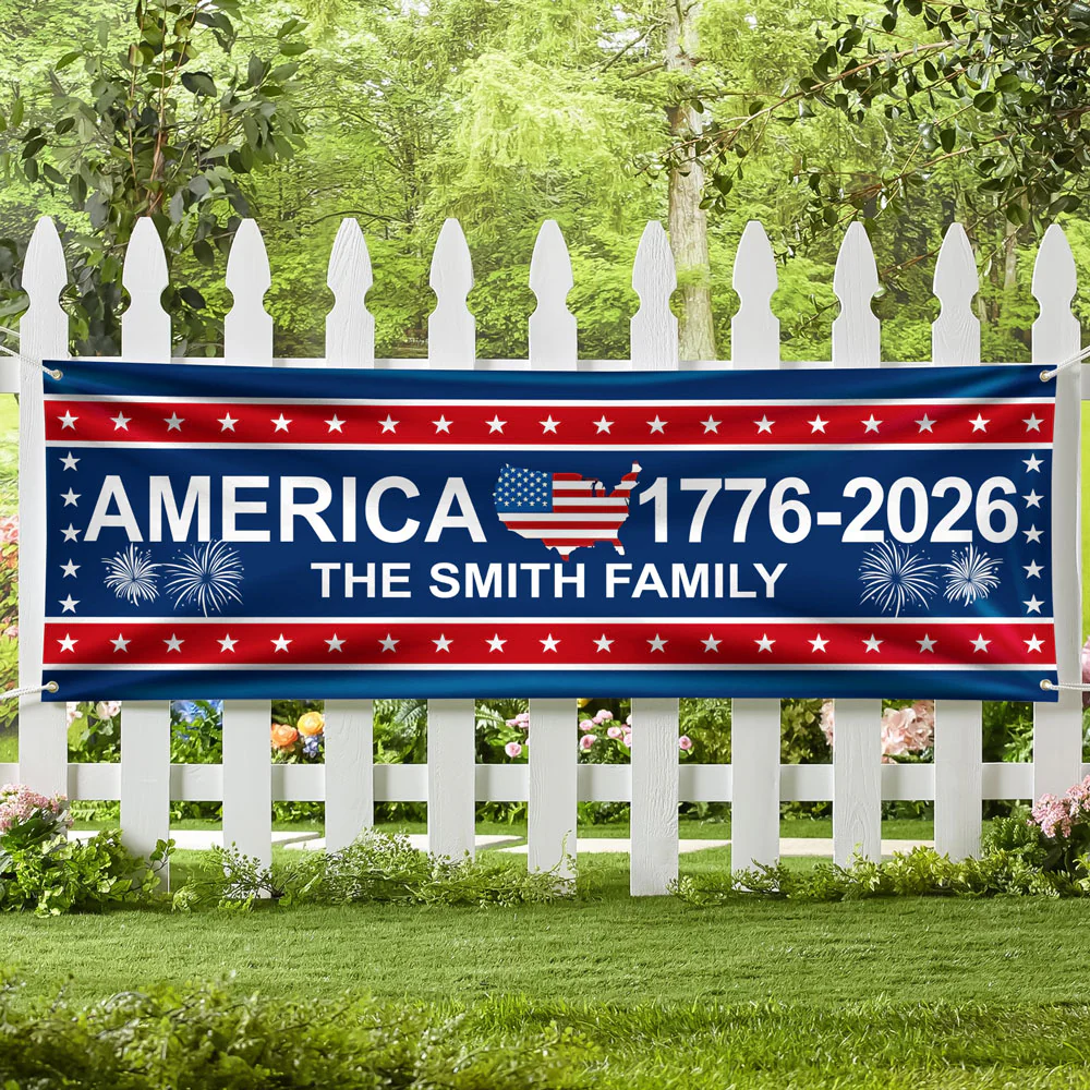 America 1776-2026 USA 250 Years Birthday Freedom American Map Patriotic Banner HA75 898782 - Image 2