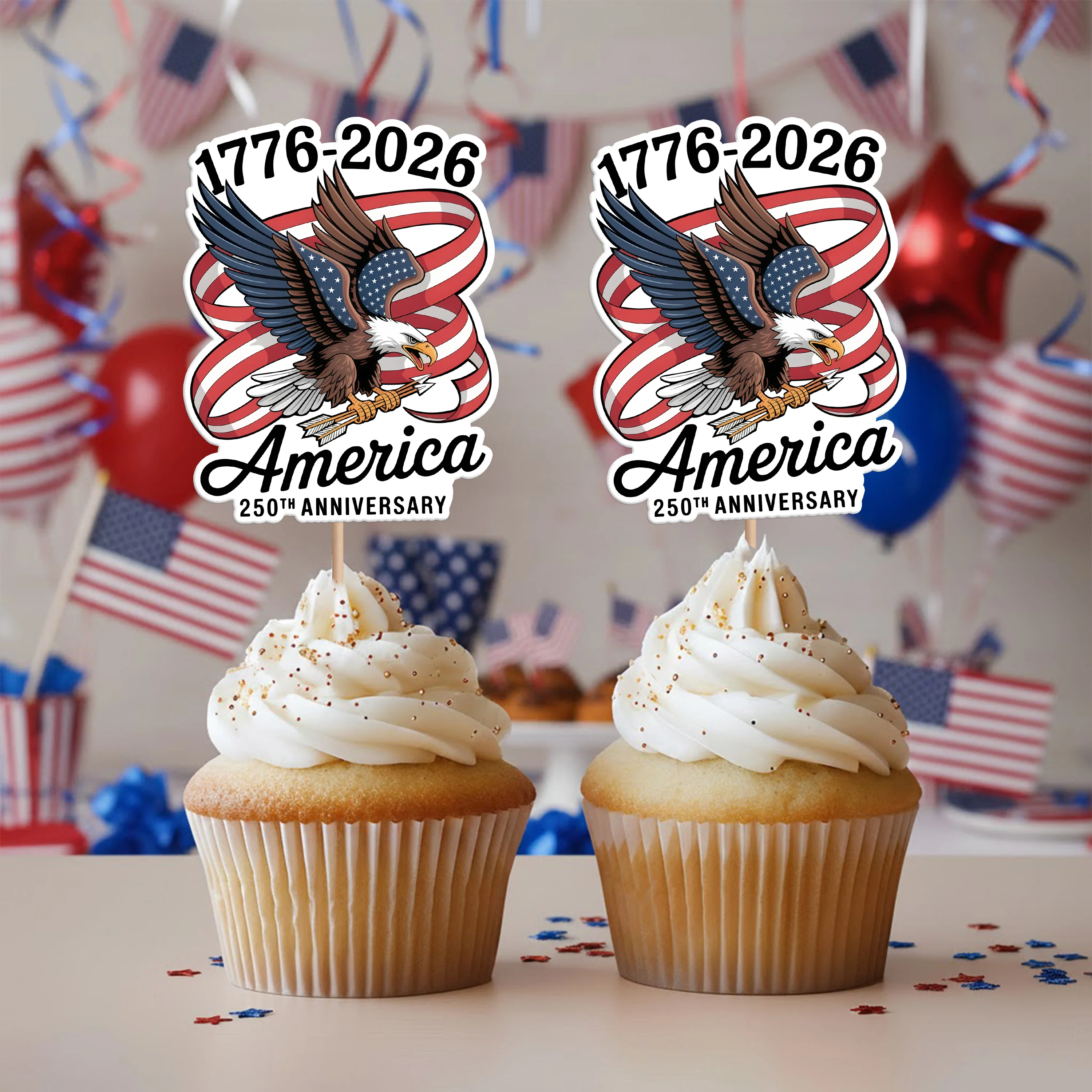 America 250Th Anniversary 1776-2026 Eagle Cupcake Topper HA75 898840 - Image 5