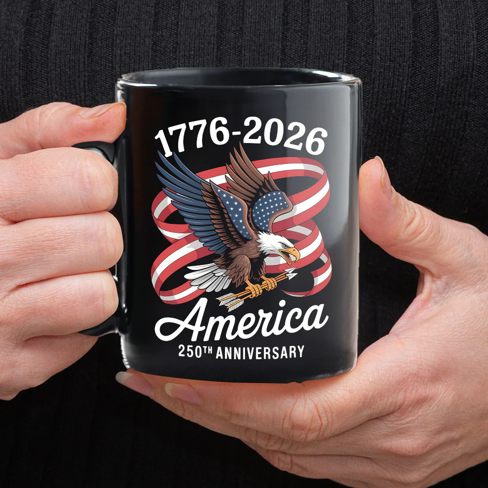 America 250Th Anniversary 1776-2026 Eagle Us Flag Black Mug HA75 898834 - Image 4