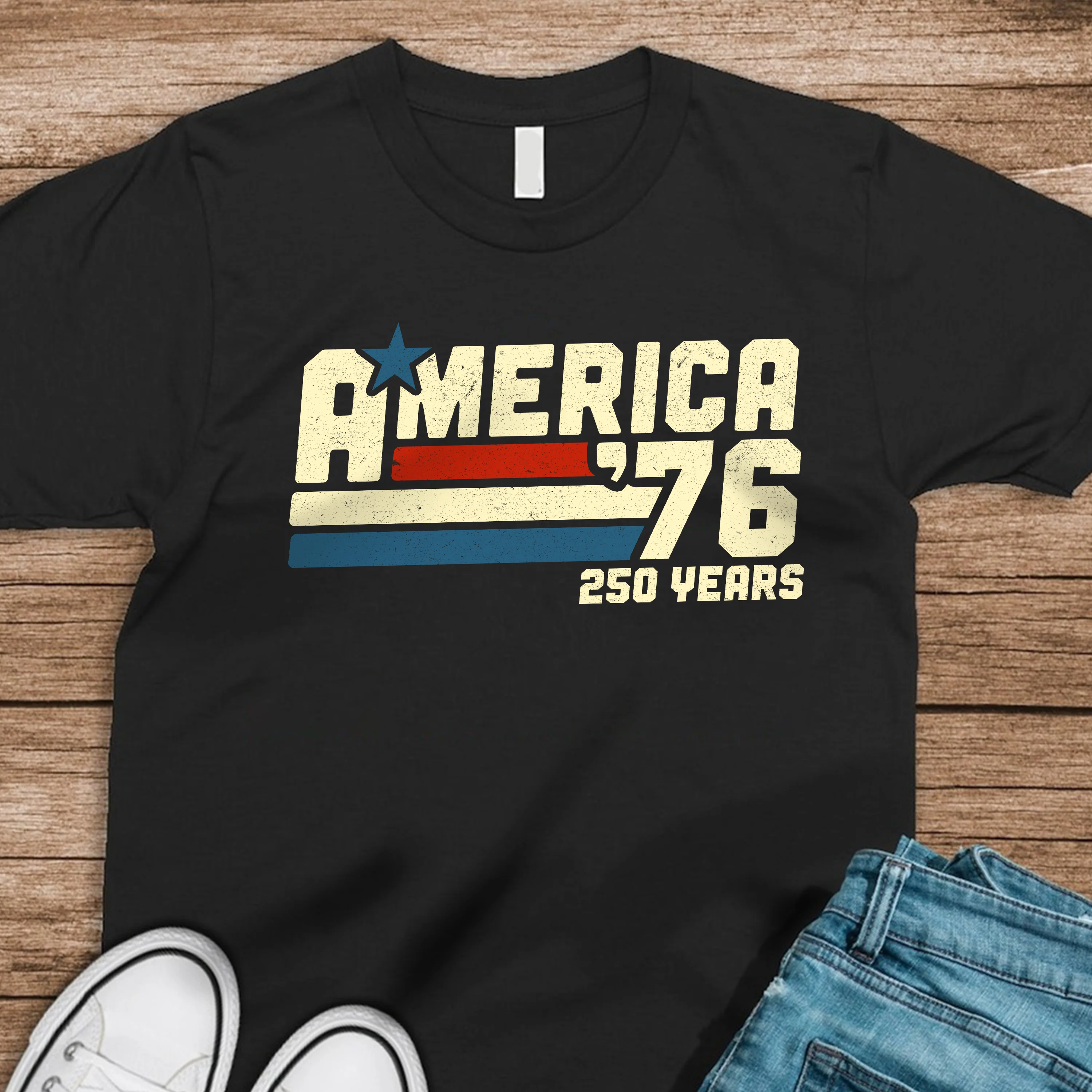 America 76 250 Years Retro Vintage 1776 2026 Patriotic 4th July Dark Shirt HA75 921546 - Image 5