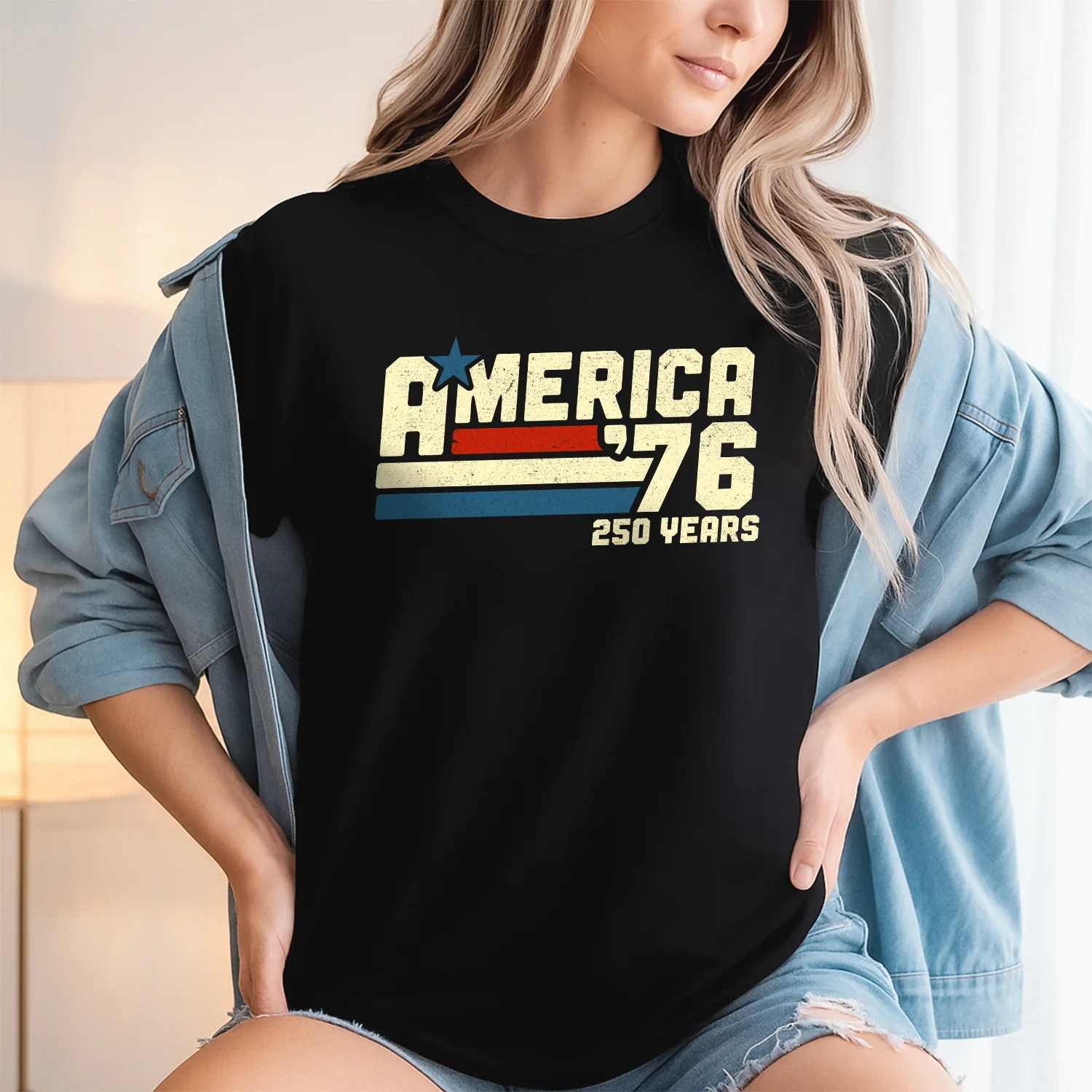 America 76 250 Years Retro Vintage 1776 2026 Patriotic 4th July Dark Shirt HA75 921546 - Image 6