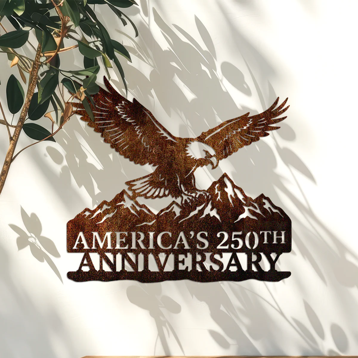 America’s 250th Anniversary Metal Sign, Patriotic Eagle and Mountain Silhouette, USA Semiquincentennial Wall Decor HO82 901148 - Image 2