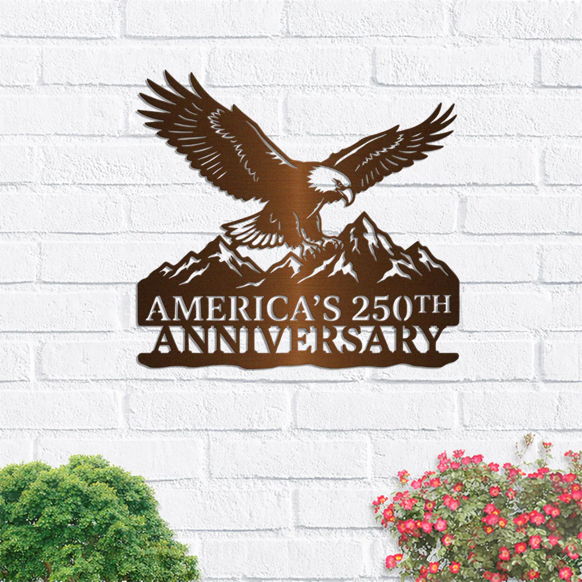 America’s 250th Anniversary Metal Sign, Patriotic Eagle and Mountain Silhouette, USA Semiquincentennial Wall Decor HO82 901148 - Image 3