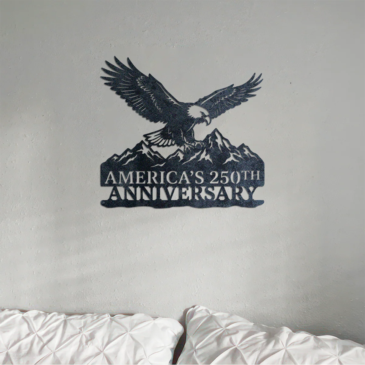 America’s 250th Anniversary Metal Sign, Patriotic Eagle and Mountain Silhouette, USA Semiquincentennial Wall Decor HO82 901148 - Image 4