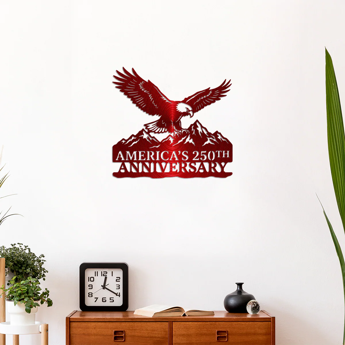 America’s 250th Anniversary Metal Sign, Patriotic Eagle and Mountain Silhouette, USA Semiquincentennial Wall Decor HO82 901148 - Image 6