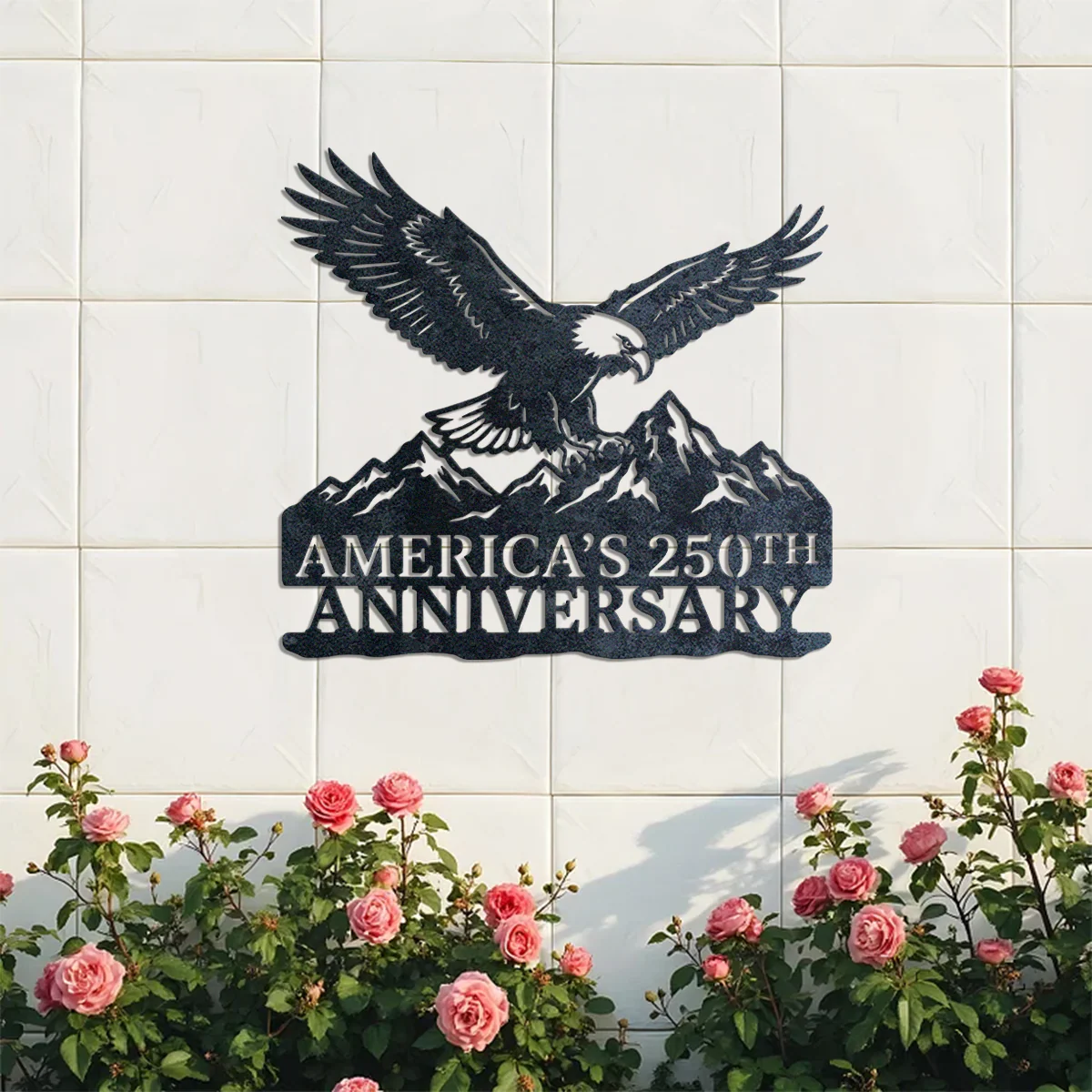 America’s 250th Anniversary Metal Sign, Patriotic Eagle and Mountain Silhouette, USA Semiquincentennial Wall Decor HO82 901148 - Image 7