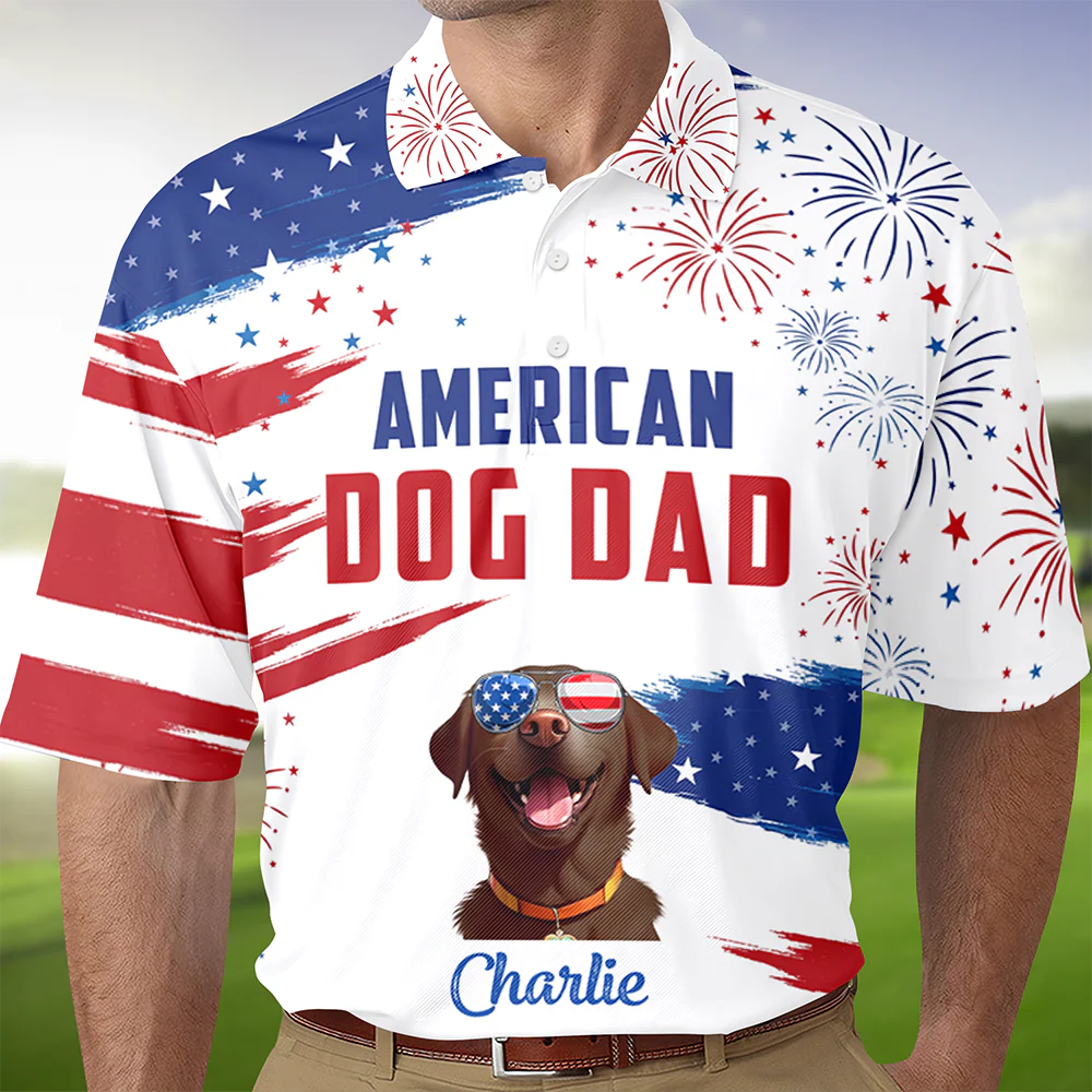 American Dog Dad Dog Mom Polo Shirt Gifts For Dog Lovers TH10 898709 - Image 5