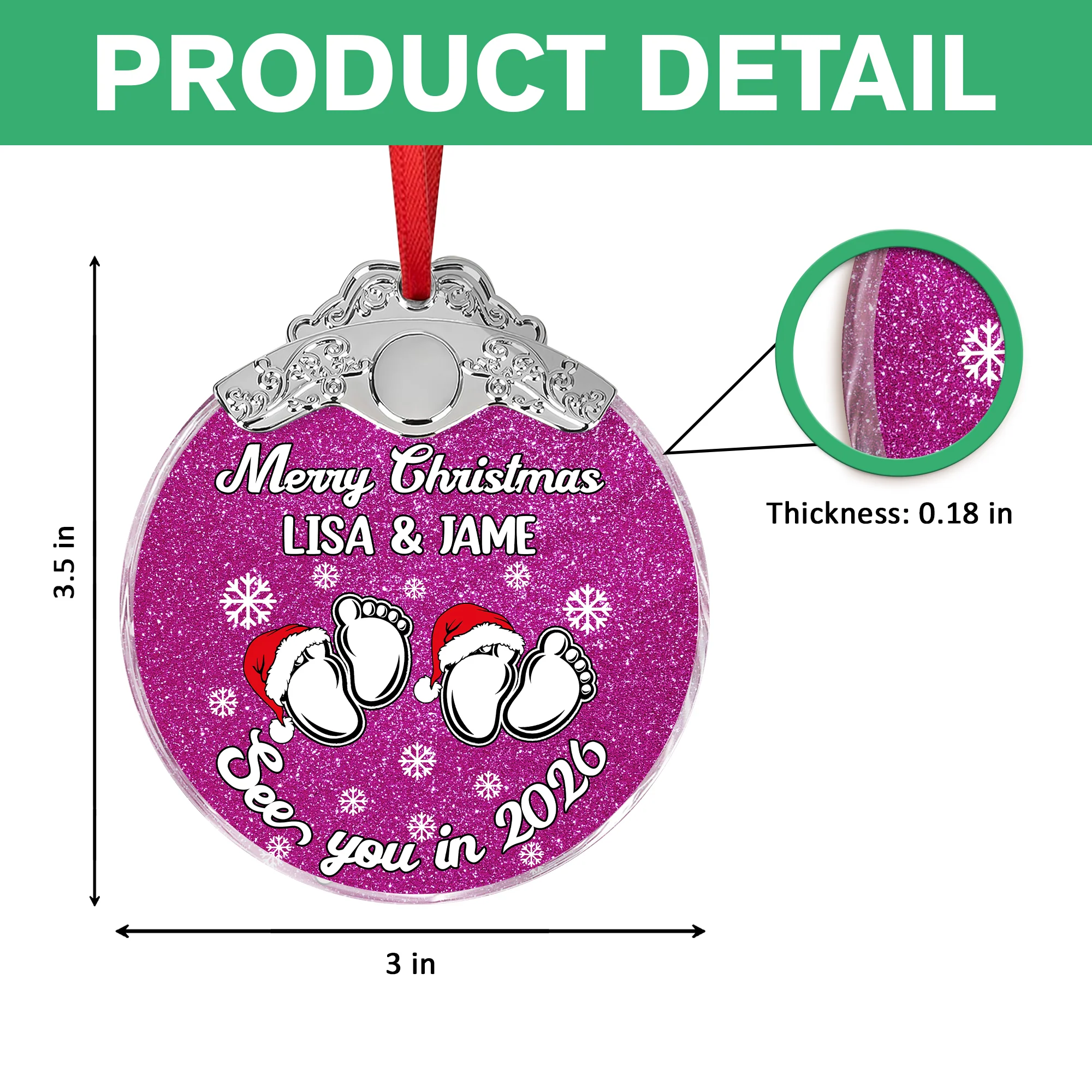 Baby Expecting See You In 2026 - Personalized Metal Top Glass Ornament For Christmas LM32 893975 - Image 7