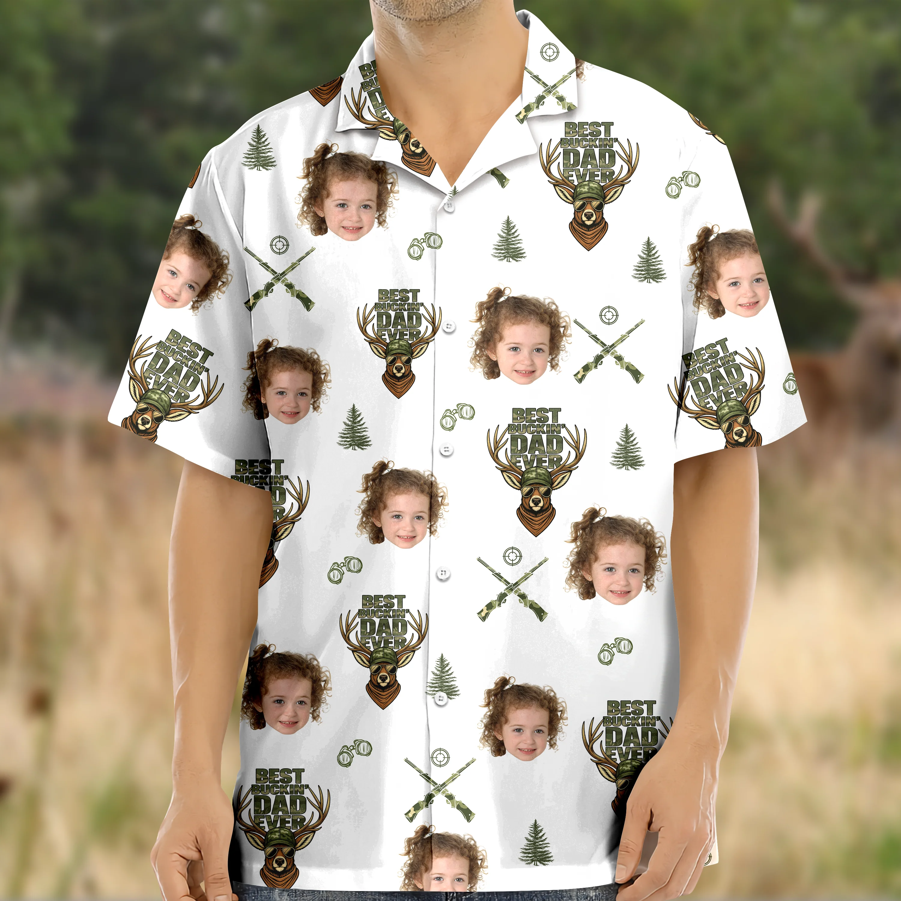 Best Buckin' Dad Ever - Personalized Photo Hawaii Shirt CH07 895746 - Image 9
