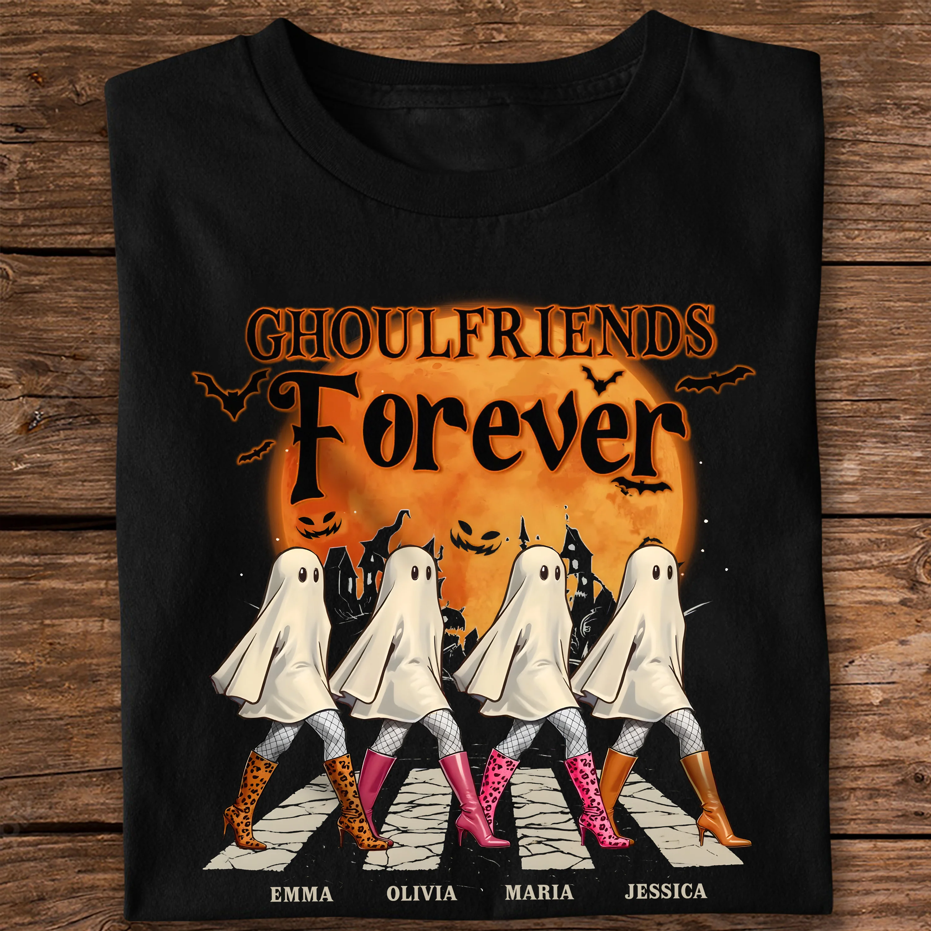 Bootiful Besties - Personalized Dark Shirt Halloween Birthday Gifts For Women, Besties, Sisters, BFF CH07 899320 - Image 3