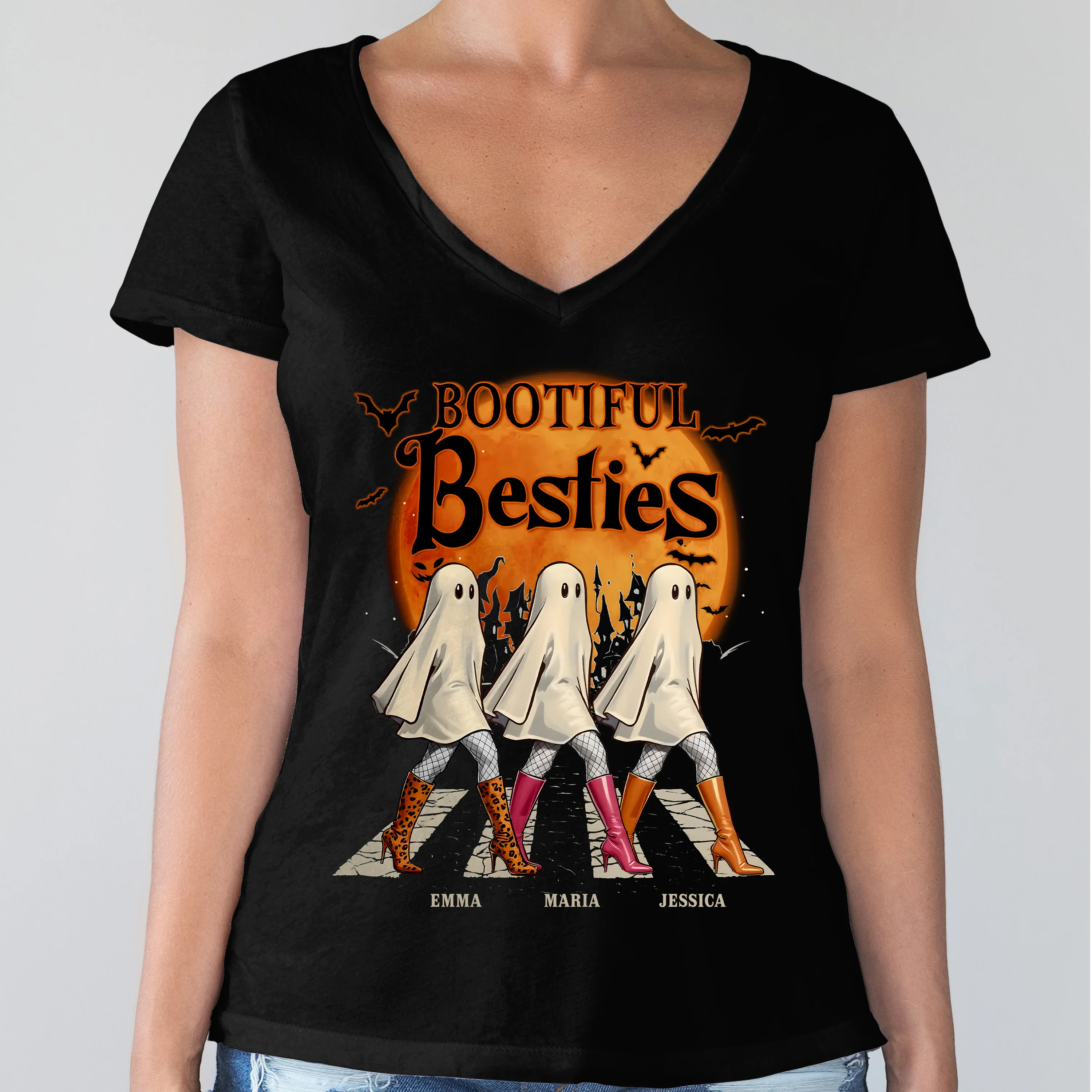 Bootiful Besties - Personalized Dark Shirt Halloween Birthday Gifts For Women, Besties, Sisters, BFF CH07 899320 - Image 5