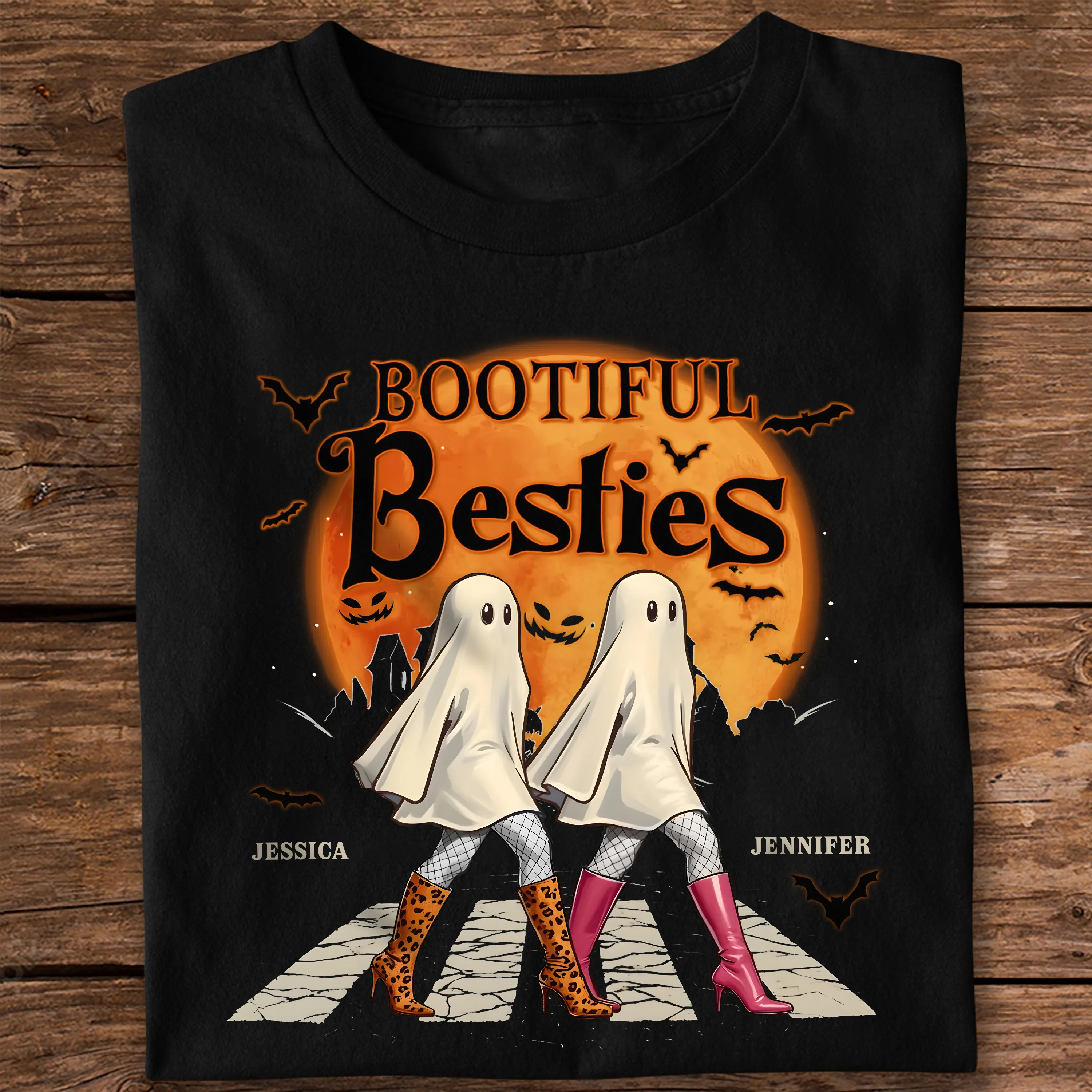 Bootiful Besties - Personalized Dark Shirt Halloween Birthday Gifts For Women, Besties, Sisters, BFF CH07 899320 - Image 7