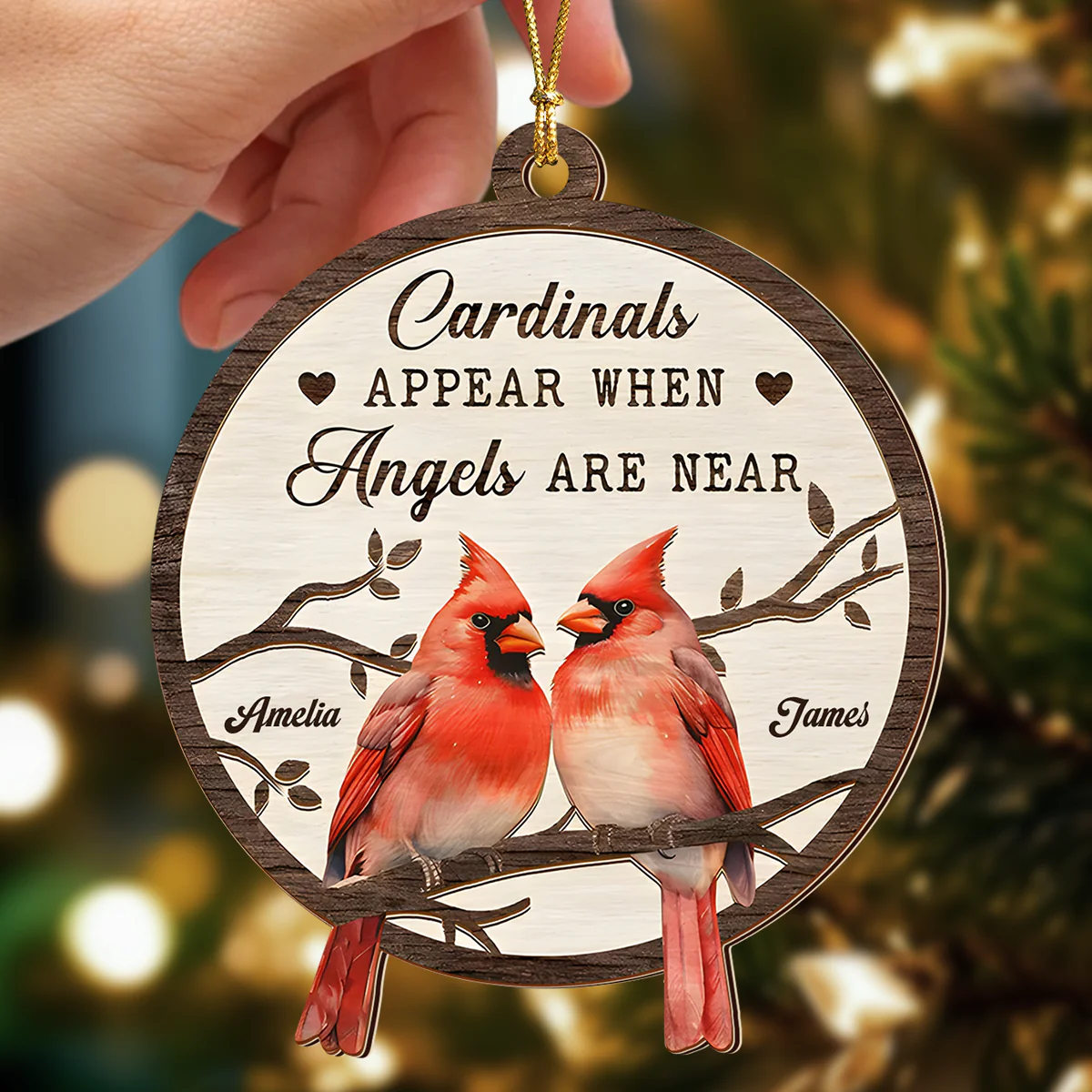Cardinals Appear When Angels Are Near Personalized Wooden Ornament LM32 895881 - Image 3