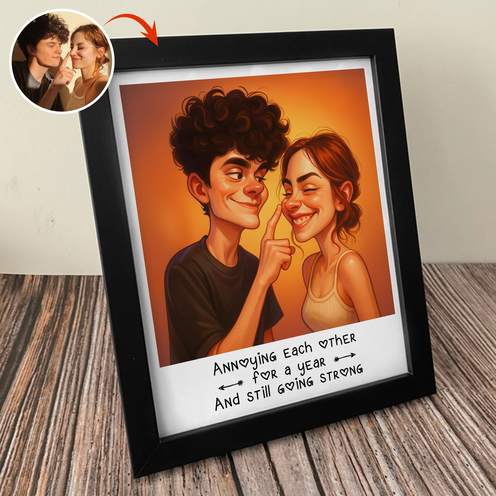 Caricature Wall Art For Funny Couples Picture Frame LM32 895097 - Image 2