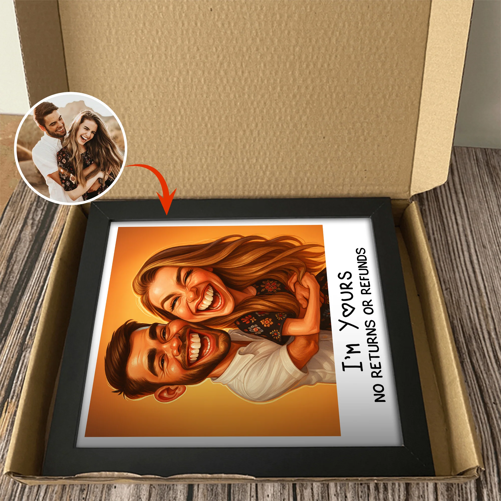 Caricature Wall Art For Funny Couples Picture Frame LM32 895097 - Image 6