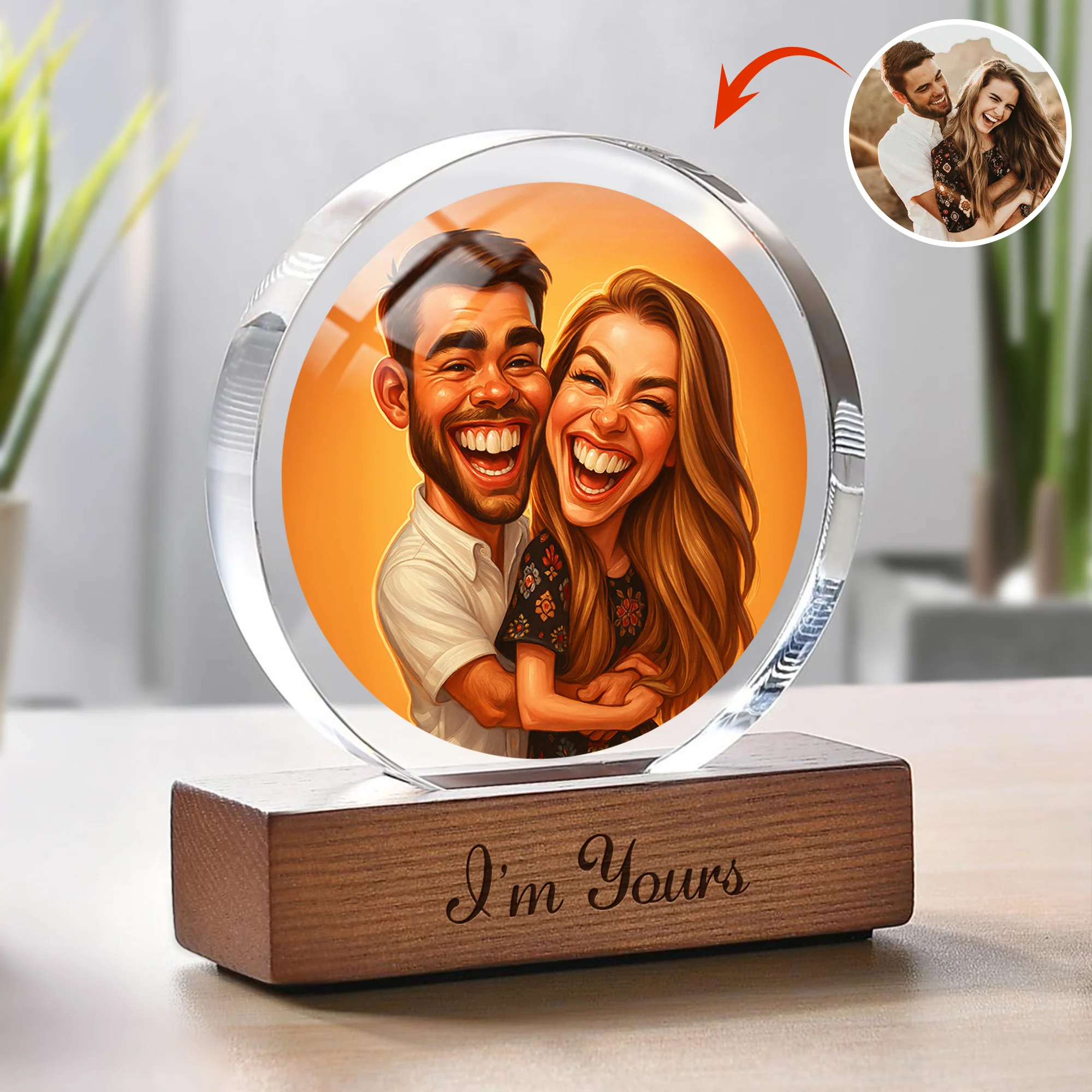 Caricature Wall Art For Funny Couples Round Acrylic Block Plaque LM32 895011 - Image 8