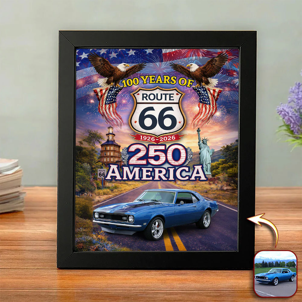 Celebrate 100 Years of Road Route 66 and America 250th Anniversary Custom Car Photo Picture Frame HA75 920314 - Image 7