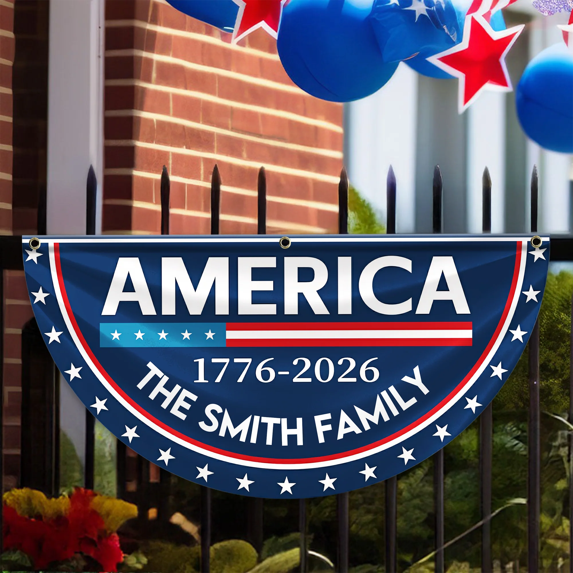 Celebrate America's 250 Years Anniversary Custom Family Name Non-Pleated Fan Flag CH07 910172 - Image 4