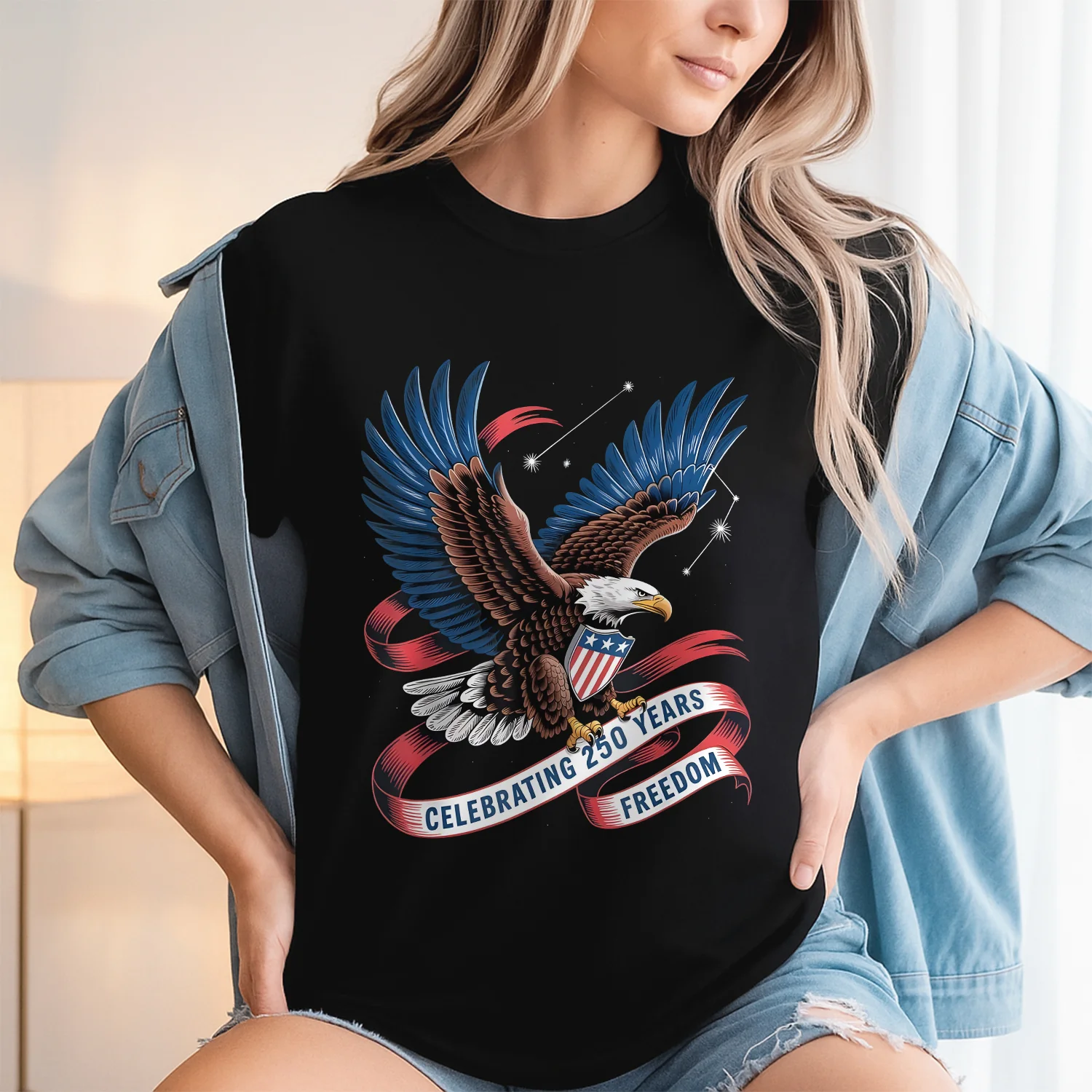 Celebrating 250 Years Freedom Dark Shirt HA75 898870 - Image 5