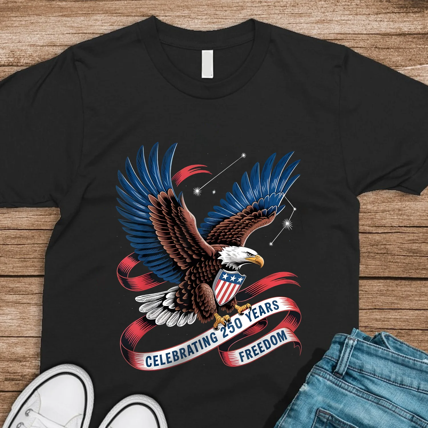 Celebrating 250 Years Freedom Dark Shirt HA75 898870 - Image 7