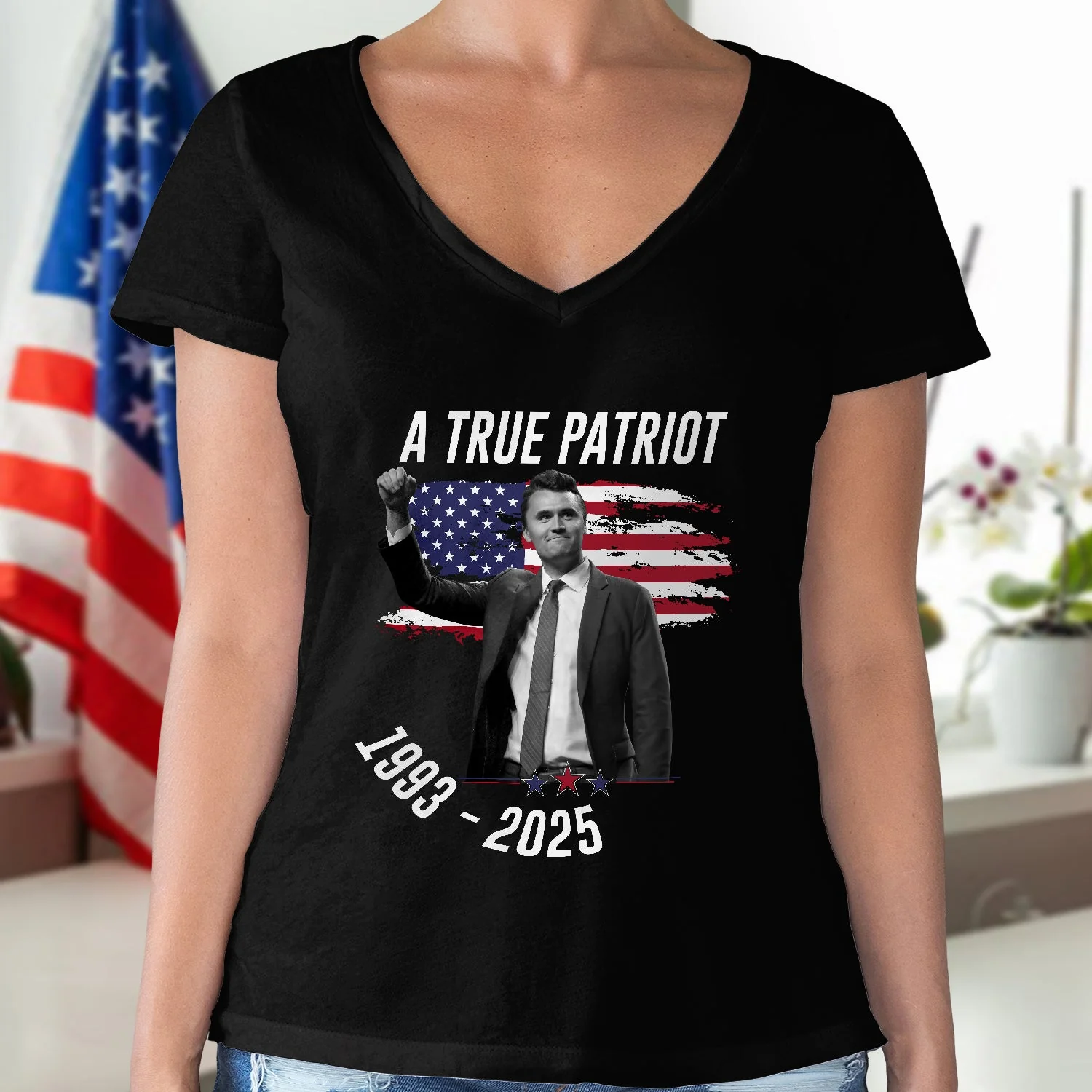 Charlie Kirk - A True Patriot Dark Shirt LM32 65435 - Image 7