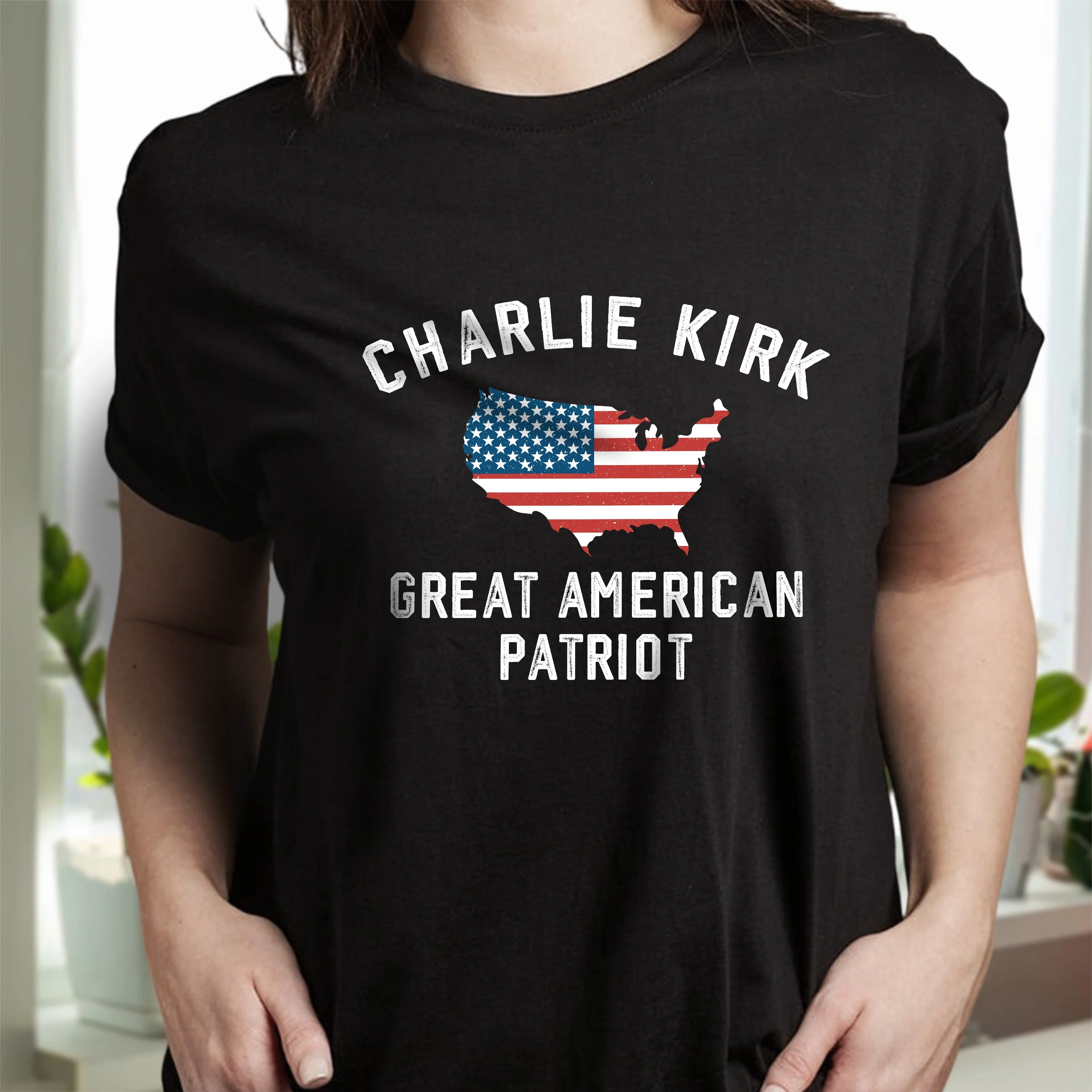 Charlie Kirk - Great American Patriot Dark Shirt LM32 65457 - Image 7