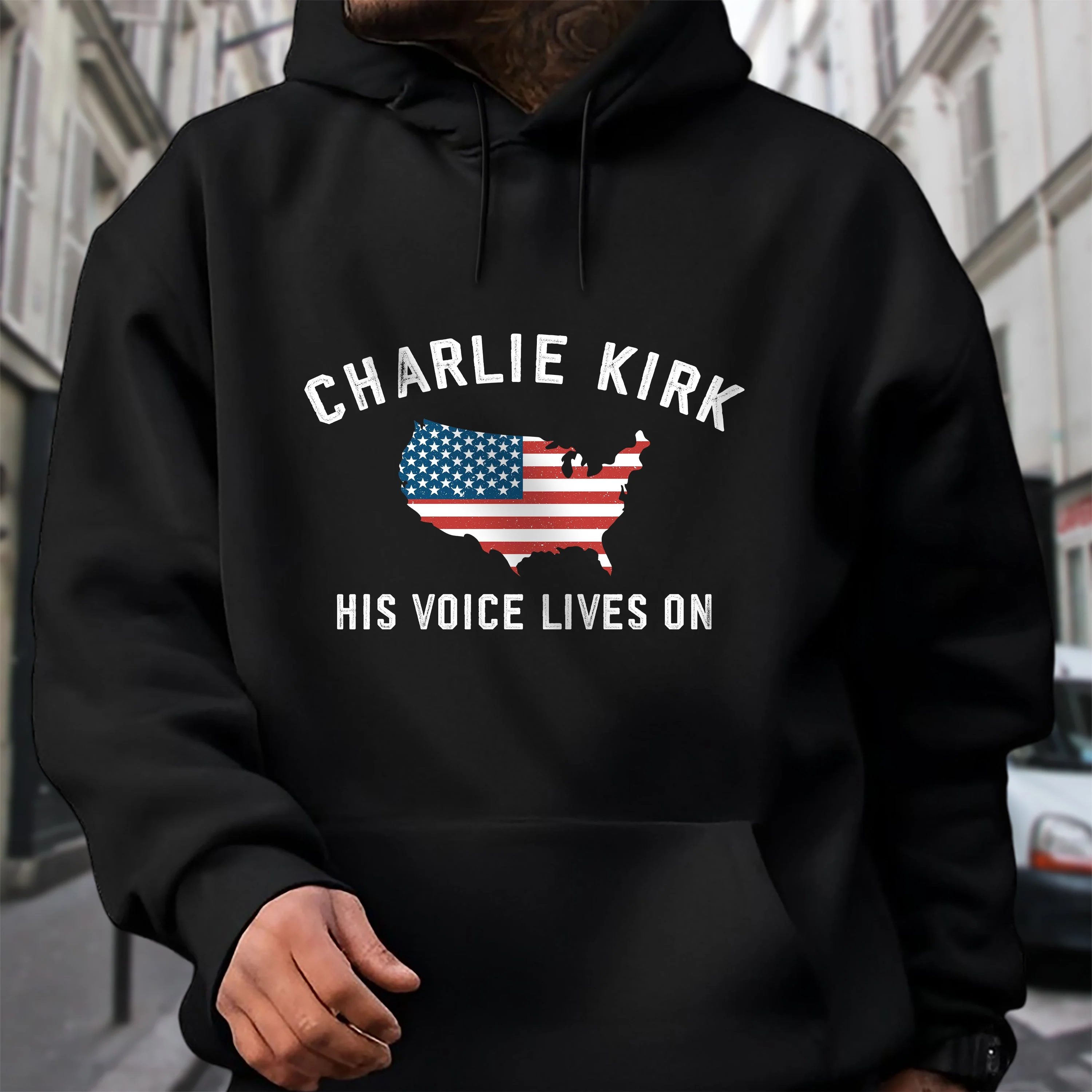 Charlie Kirk - His Voice Lives On Dark Shirt LM32 65461 - Image 5