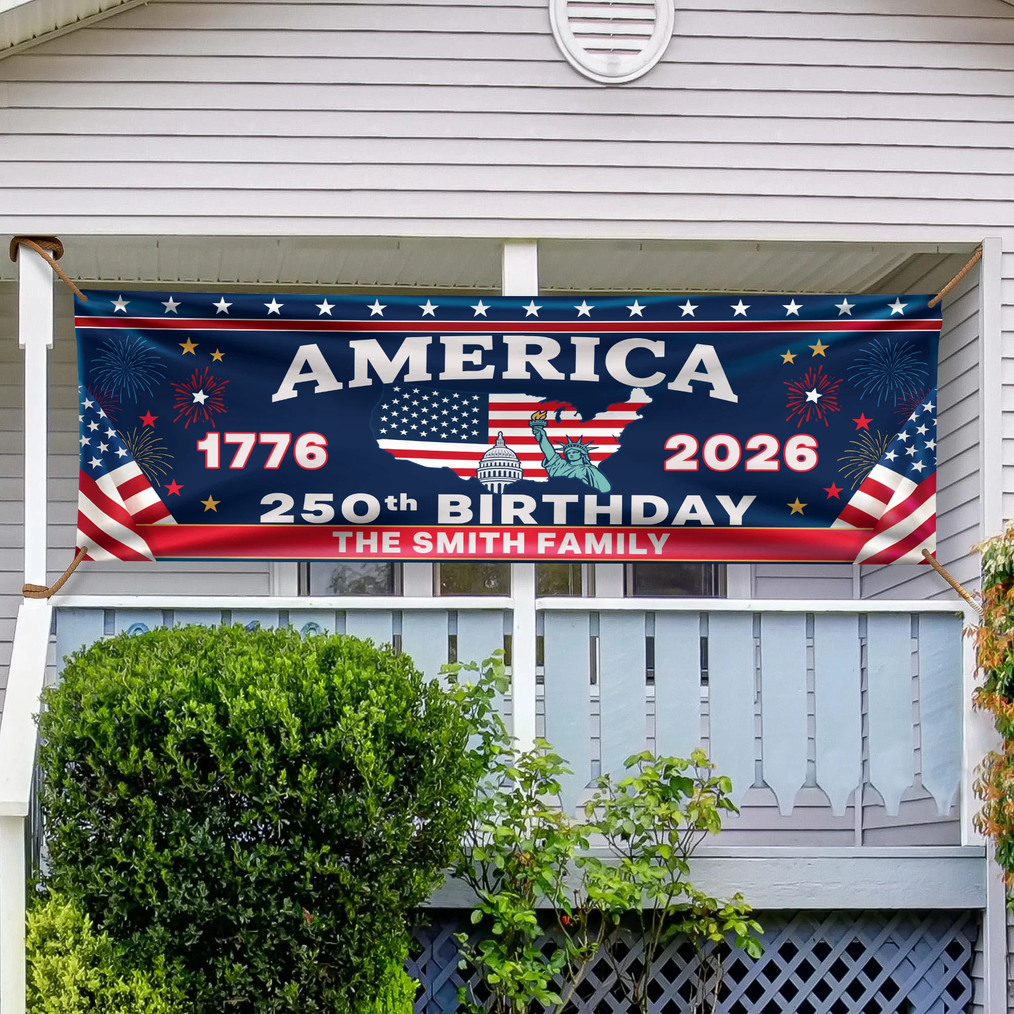 Custom 250th Anniversary America Banner 1776-2026, USA Patriotic Garden Flag, Independence Day Party Decor LM32 669279 - Image 2