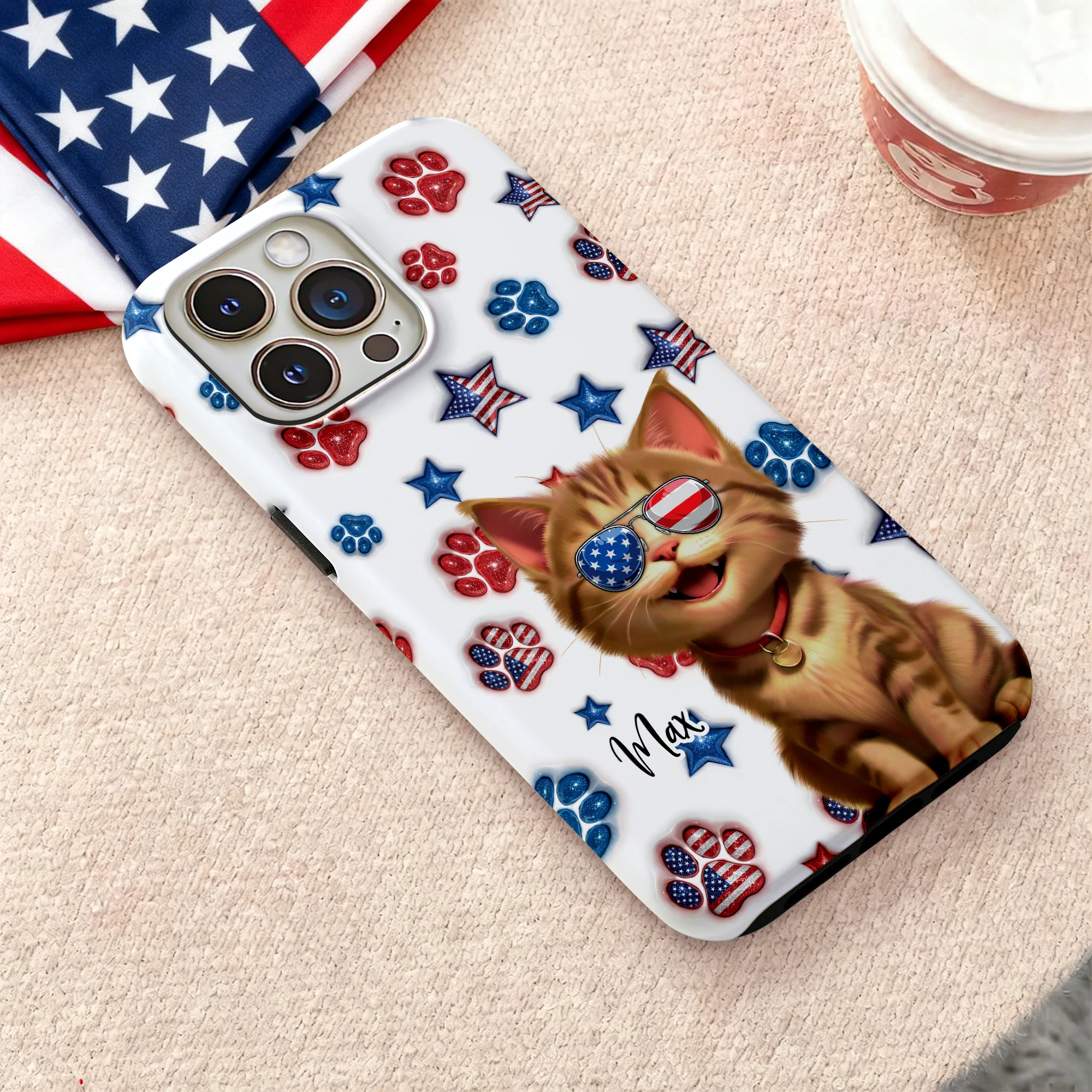 Custom 3D Cat US Flag Personalized Phone Case HA75 920322 - Image 9