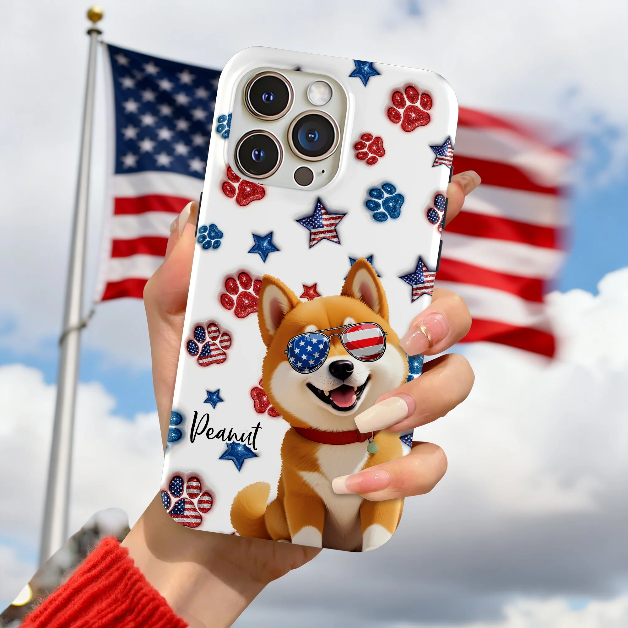 Custom 3D Dog US Flag Personalized Phone Case HA75 920320 - Image 4