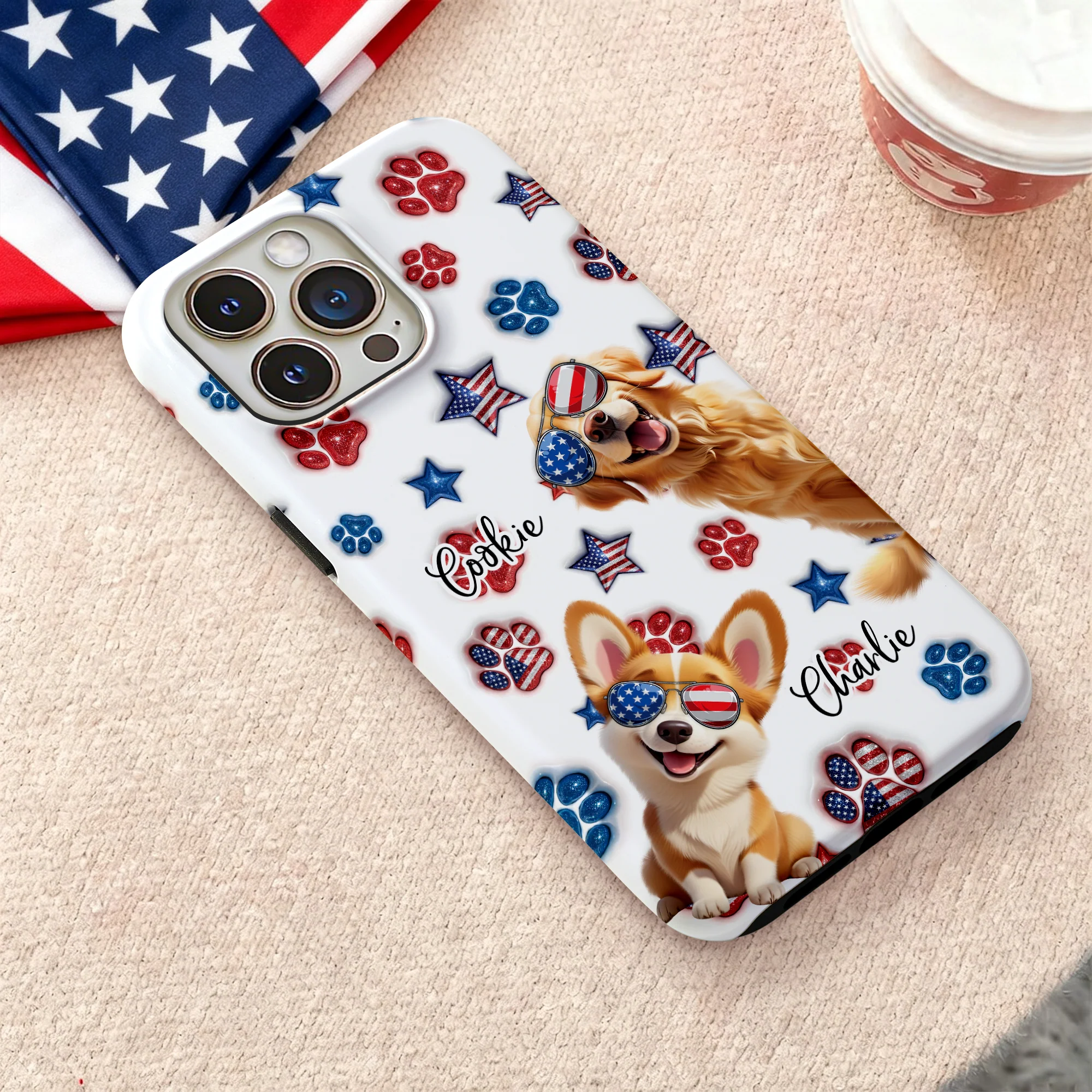 Custom 3D Dog US Flag Personalized Phone Case HA75 920320 - Image 5