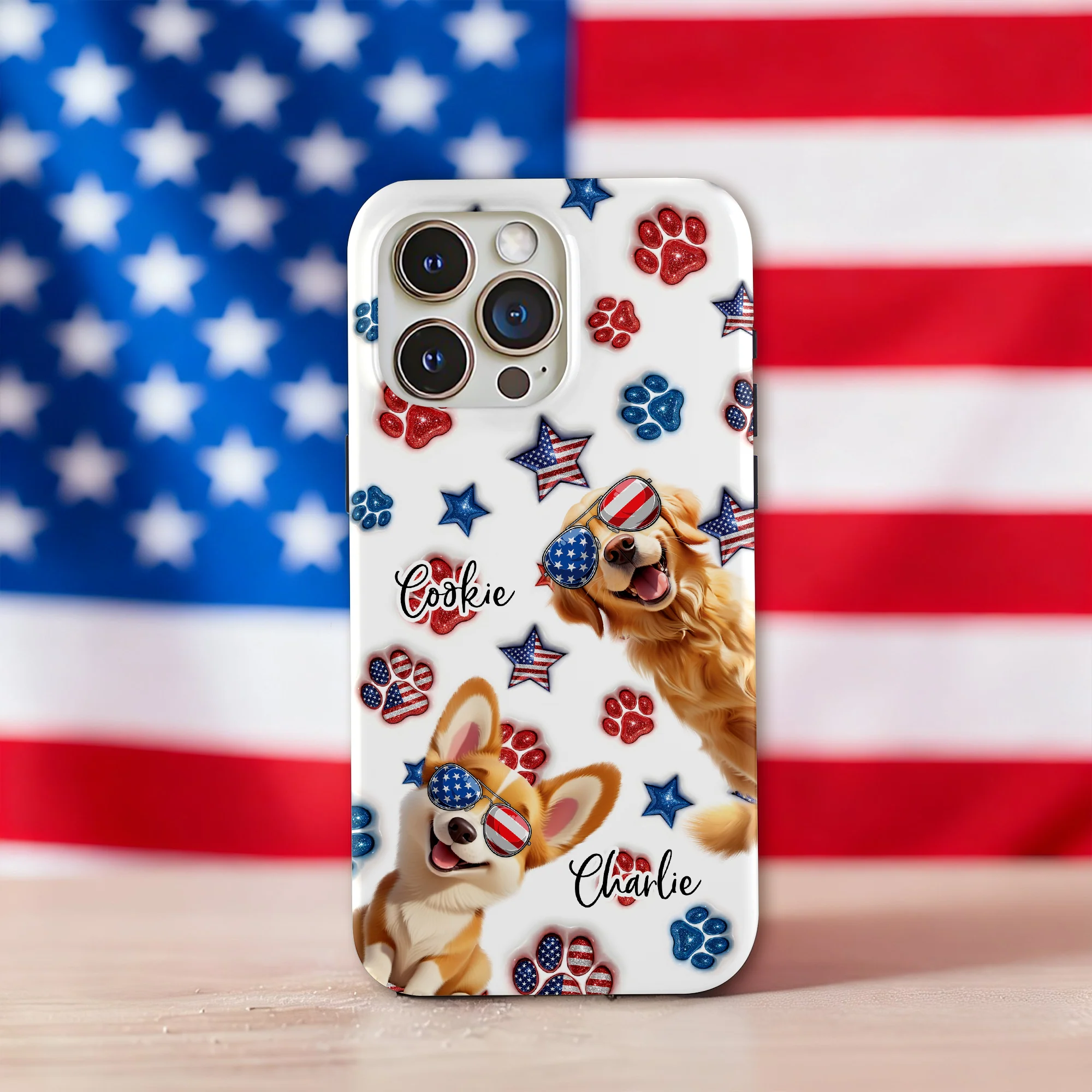 Custom 3D Dog US Flag Personalized Phone Case HA75 920320 - Image 7