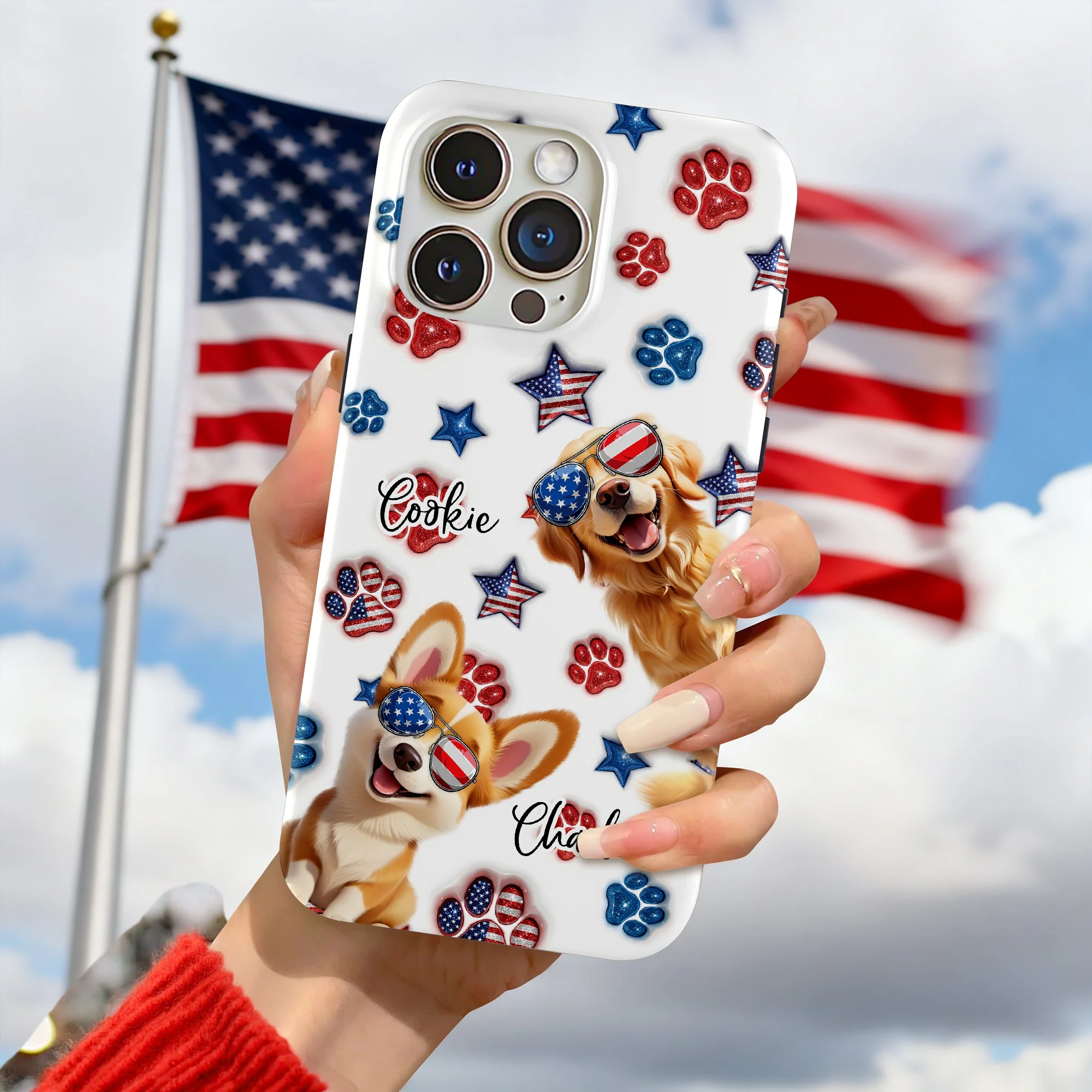 Custom 3D Dog US Flag Personalized Phone Case HA75 920320 - Image 9