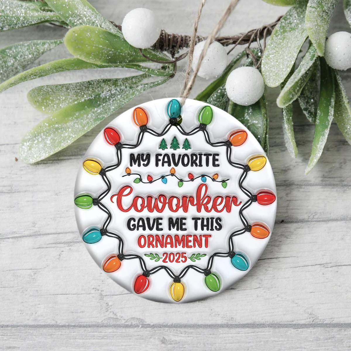 Custom 3D Inflated Effect Printed Ceramic Ornament Christmas Gift for Jobs & Family TH10 894837 - Image 3