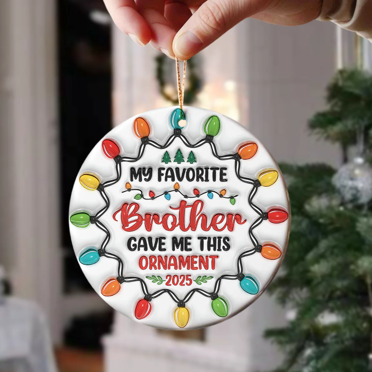 Custom 3D Inflated Effect Printed Ceramic Ornament Christmas Gift for Jobs & Family TH10 894837 - Image 4