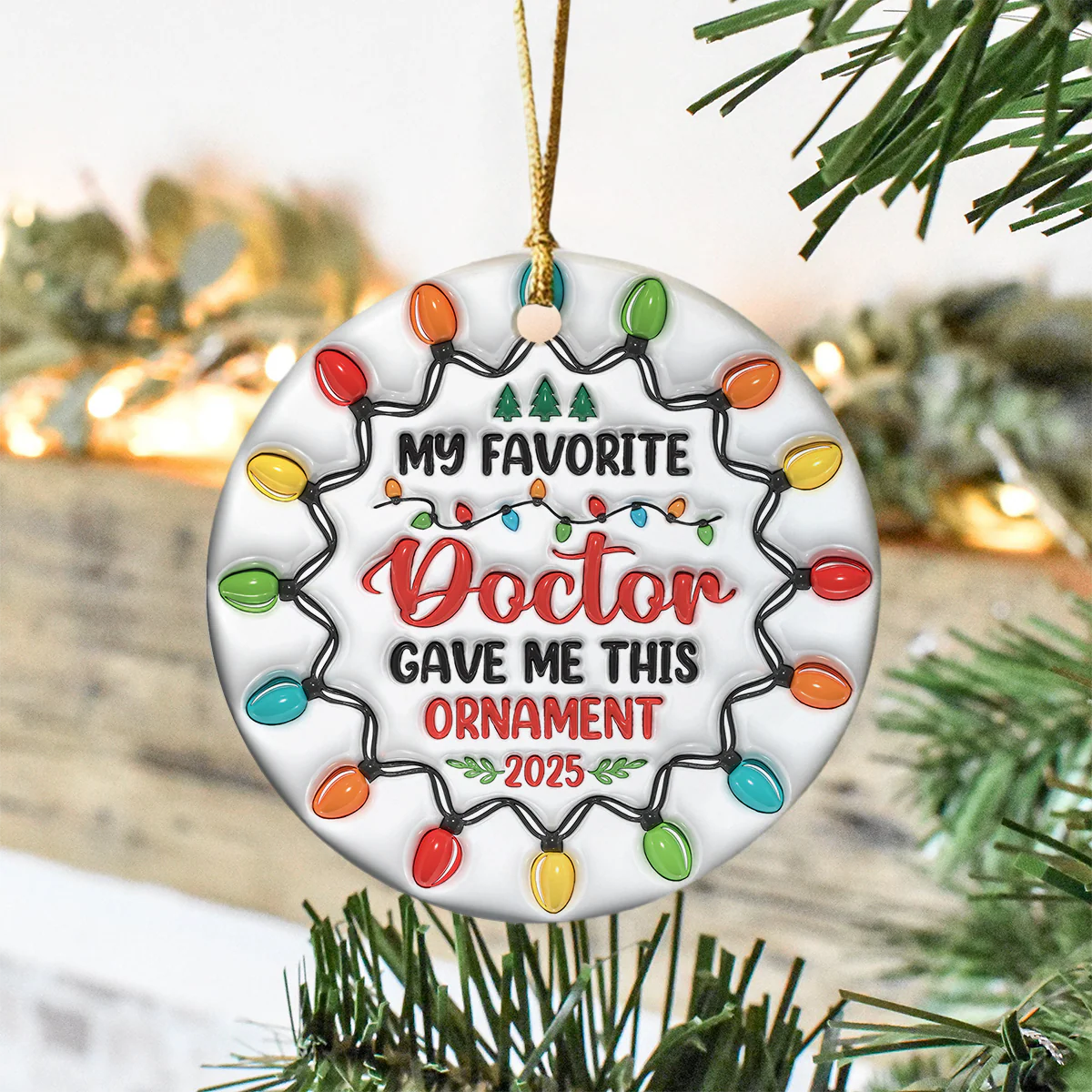 Custom 3D Inflated Effect Printed Ceramic Ornament Christmas Gift for Jobs & Family TH10 894837 - Image 7
