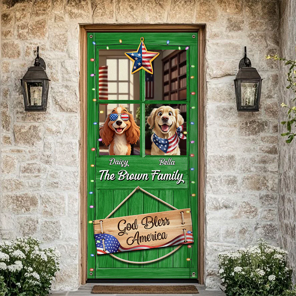 Custom America 3D Dog Faith, Family & Freedom - Independence Day Decoration Door Cover LM32 897977 - Image 5